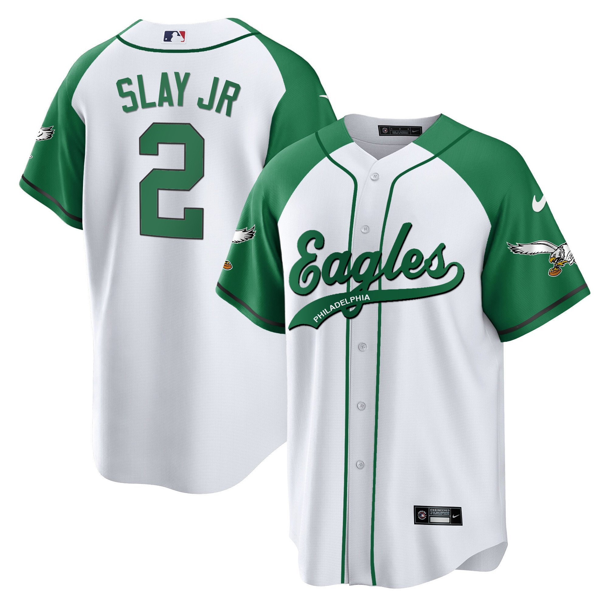 Darius Slay Jr. 2 Philadelphia Eagles Baseball Men Jersey - Alternate