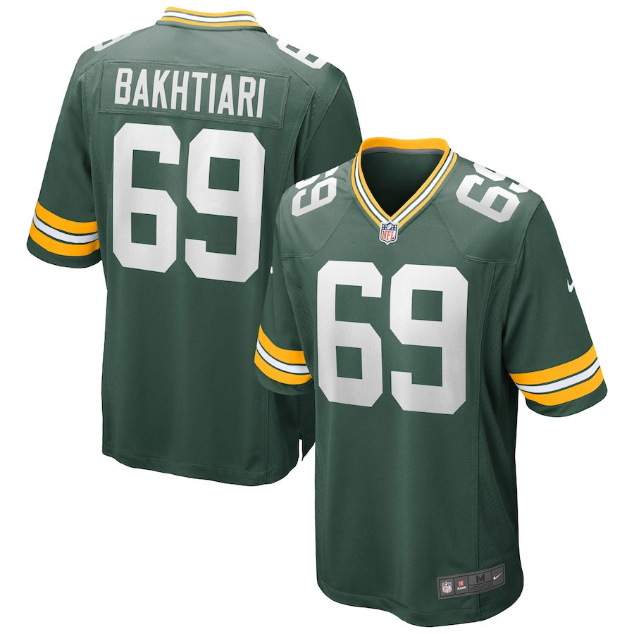 David Bakhtiari 69 Green Bay Packers Men Game Jersey - Green