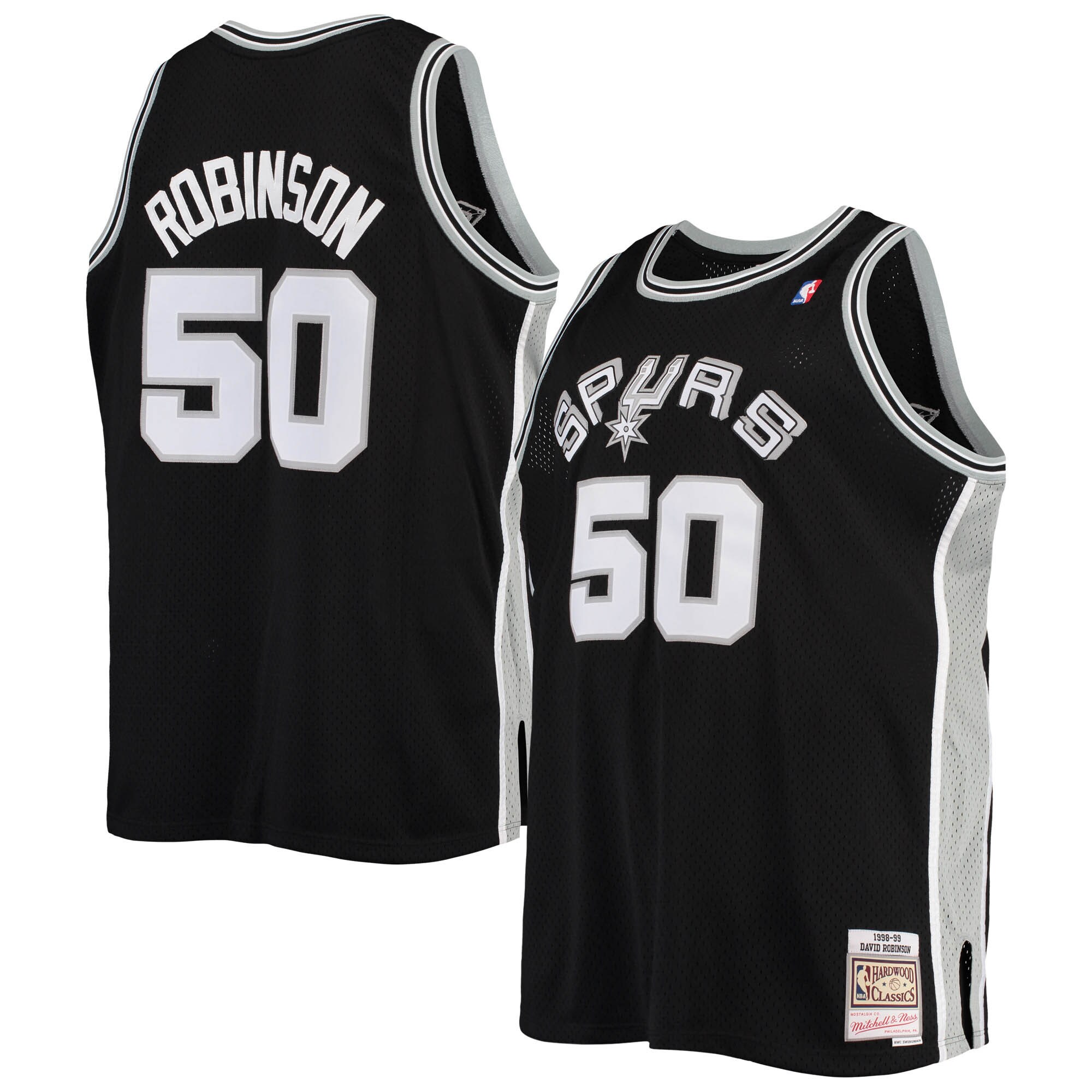 David Robinson San Antonio Spurs Mitchell & Ness 1998\/99 Big & Tall Hardwood Classics Swingman Jersey - Black