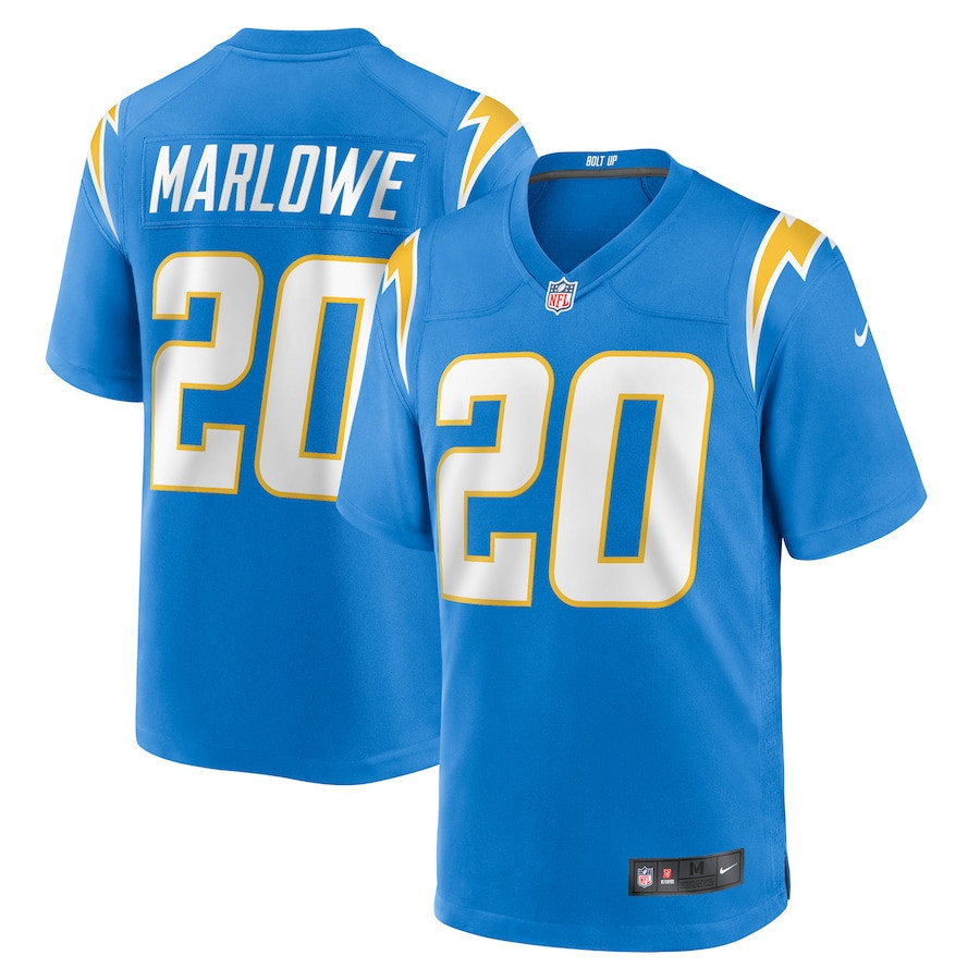 Dean Marlowe 20 Los Angeles Chargers Men Game Jersey - Powder Blue
