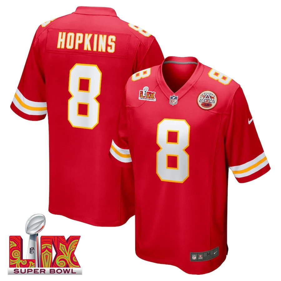 DeAndre Hopkins #8 Kansas City Chiefs Super Bowl LIX Jersey - Men's - Red