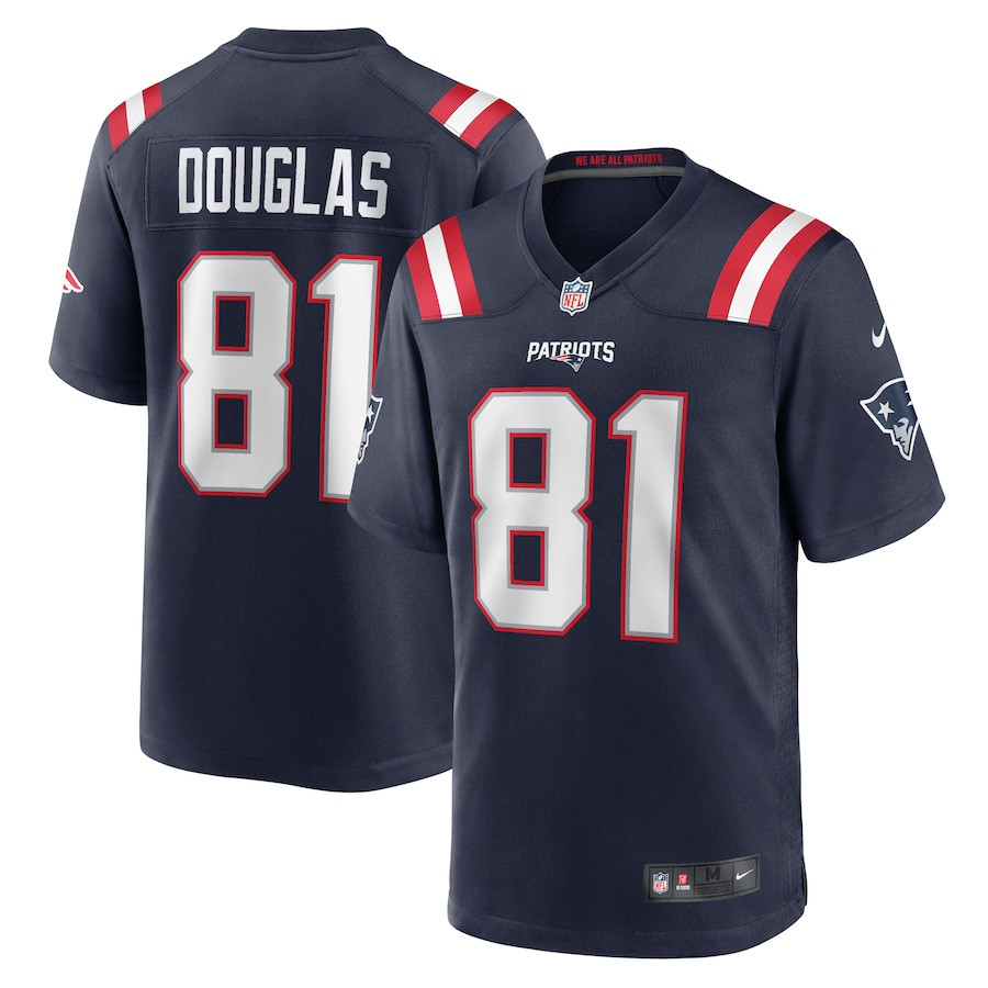 Demario Douglas 81 New England Patriots Game Men Jersey - Navy
