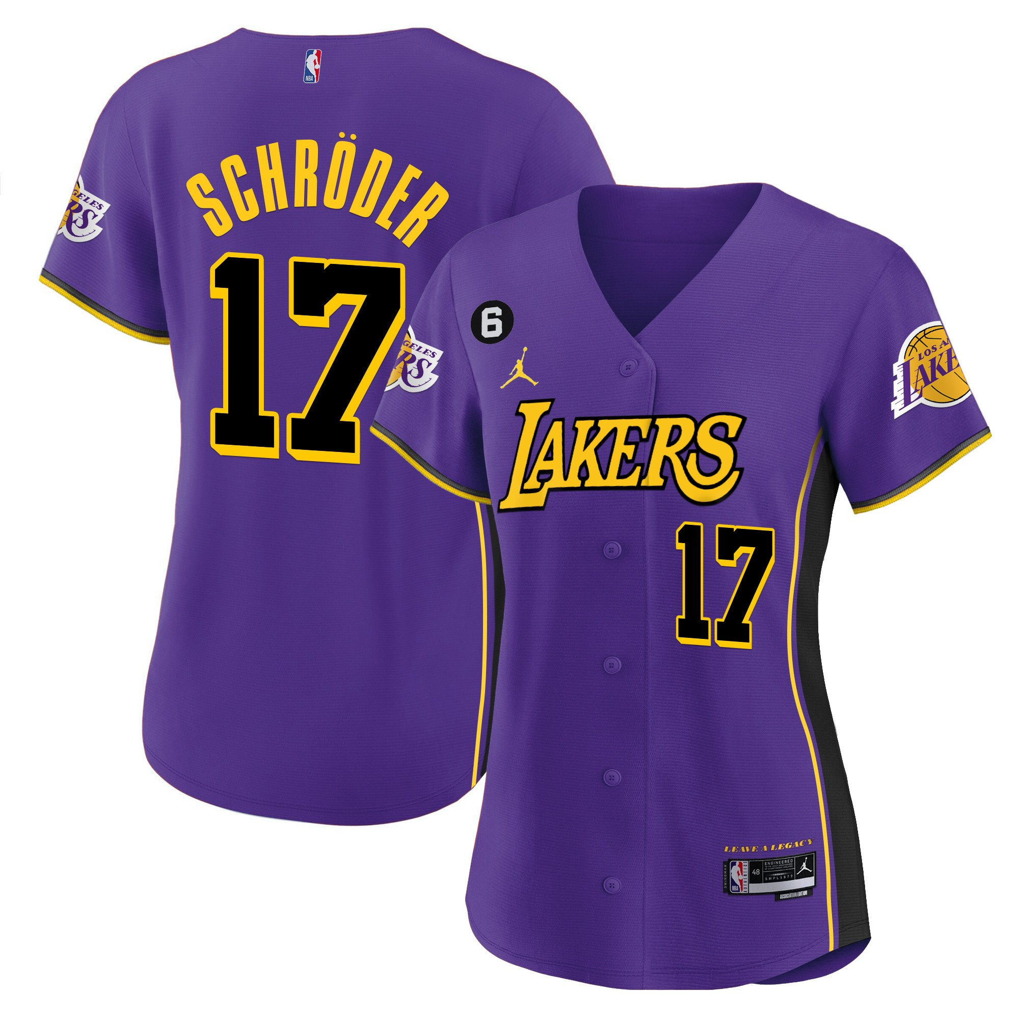 Dennis Schroder 17 Los Angeles Lakers Baseball Jersey - Purple