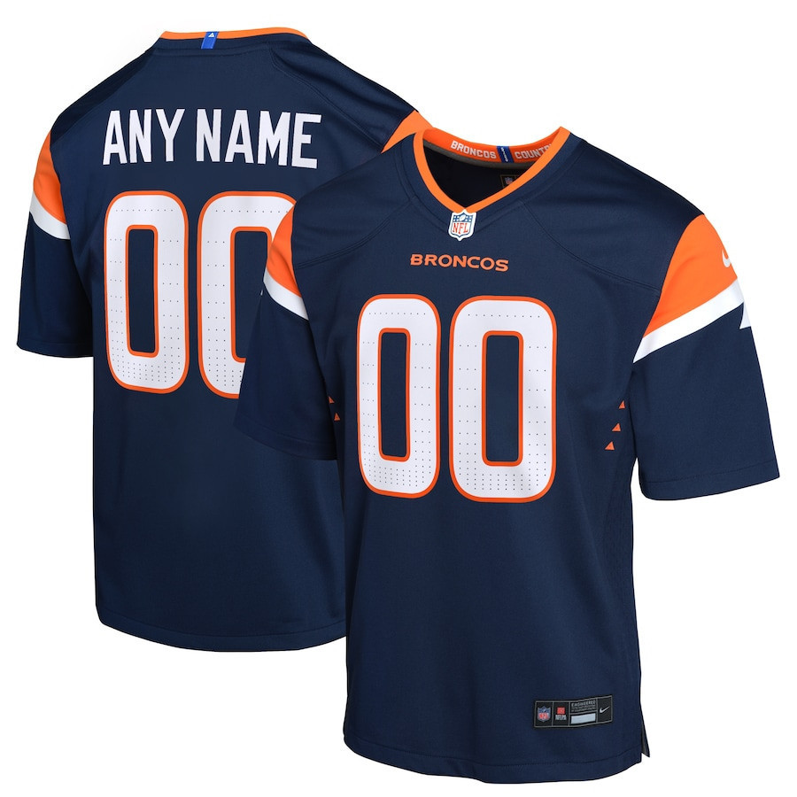 Denver Broncos Alternate Custom Game YOUTH Jersey - Navy