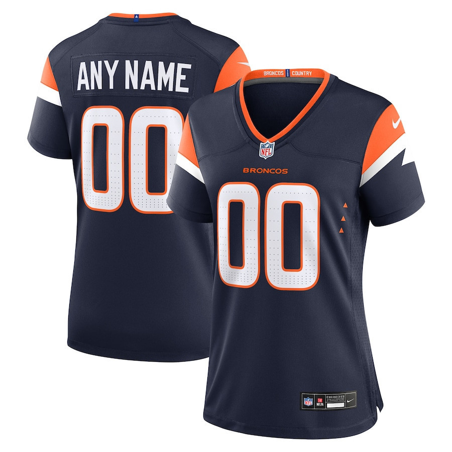 Denver Broncos Custom Alternate Game Women Jersey - Navy