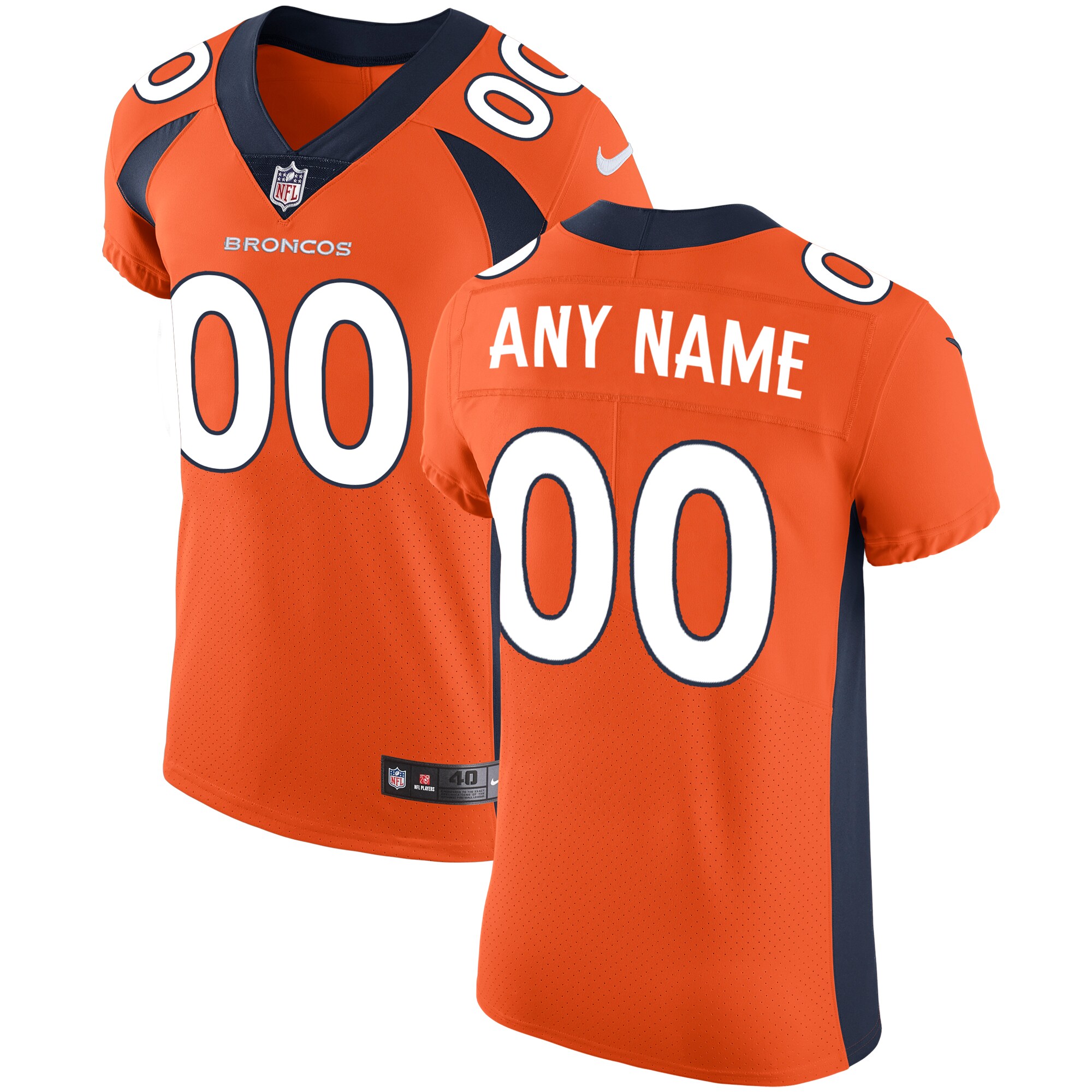 Denver Broncos Vapor Untouchable Custom Elite Jersey - Orange