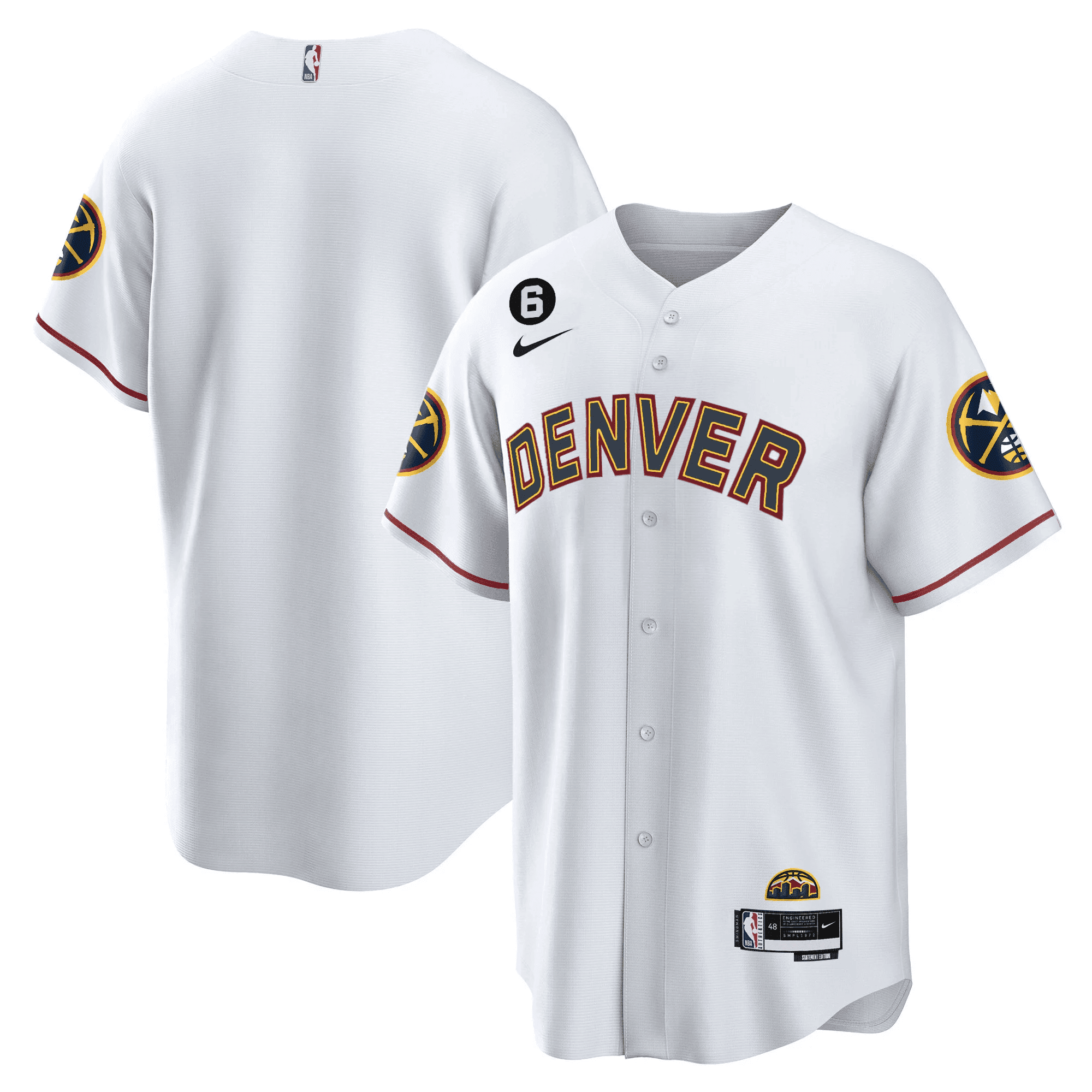 Denver Nuggets Baseball Men Jersey - White