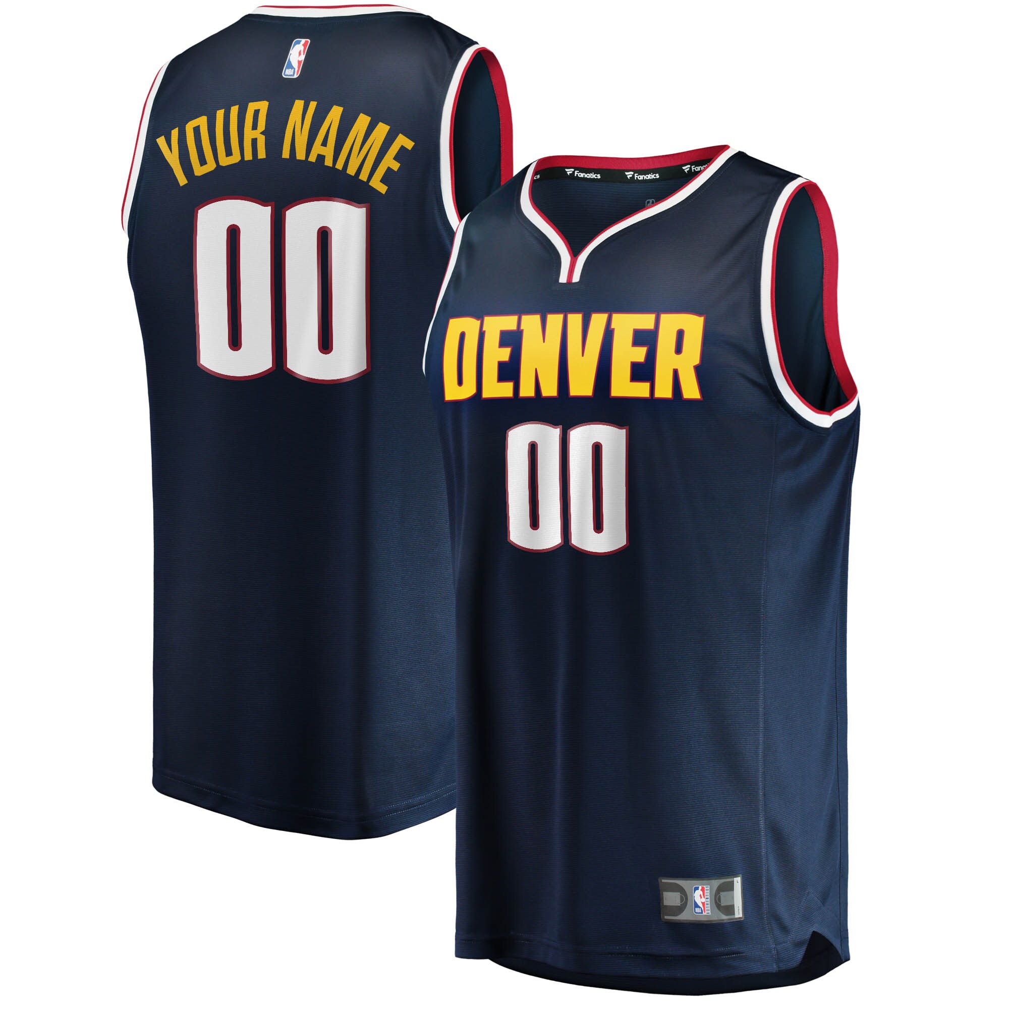 Denver Nuggets Fanatics 2018\/19 Fast Break Custom Replica Jersey Navy - Icon Edition