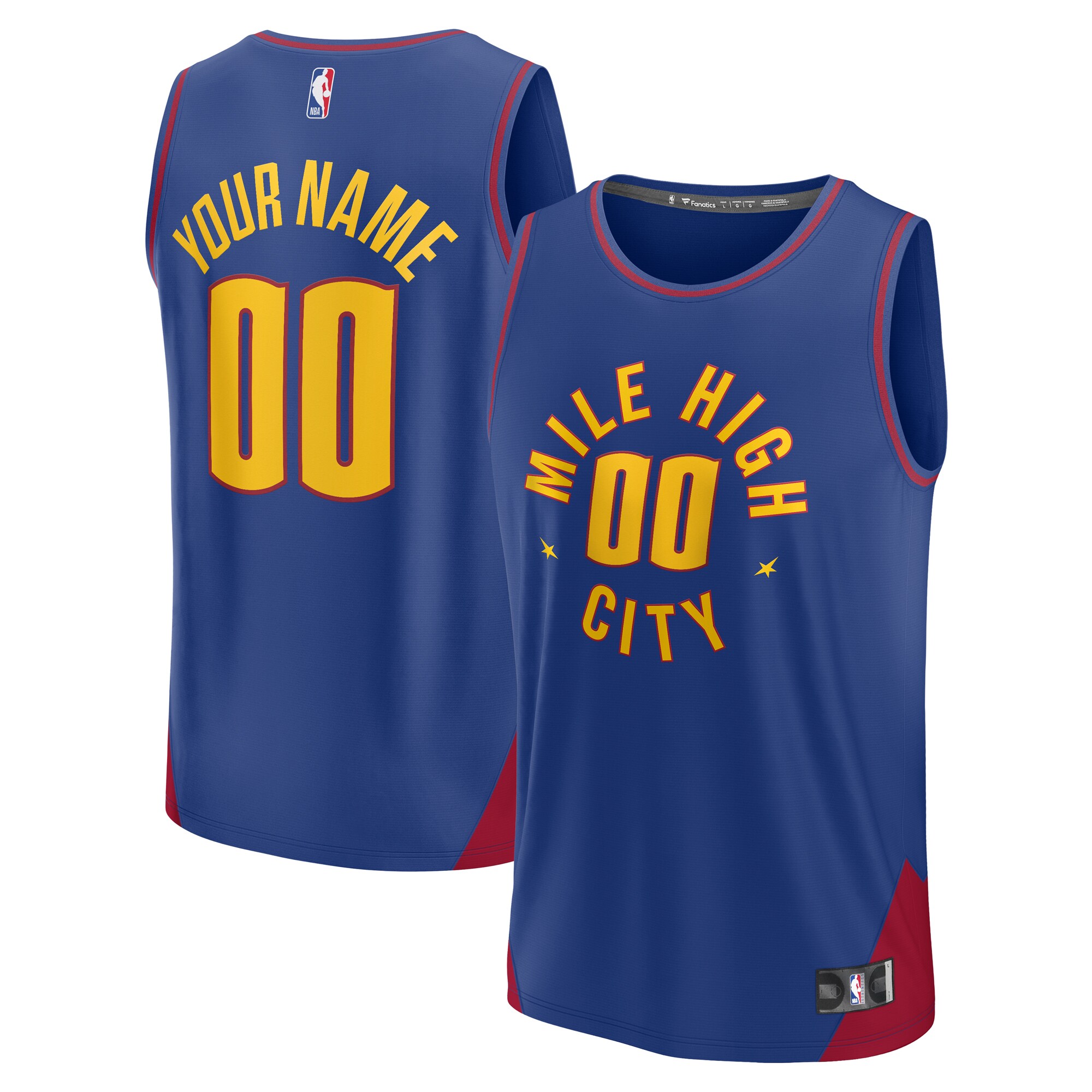 Denver Nuggets Fanatics Youth Fast Break Replica Custom Jersey - Statement Edition - Blue