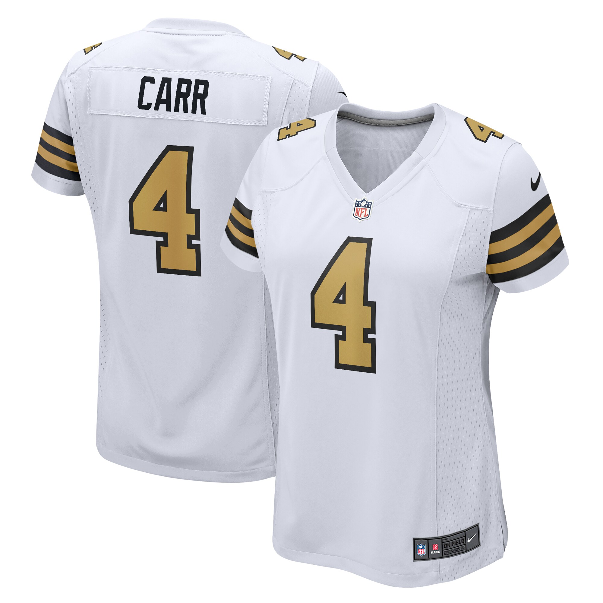 Derek Carr New Orleans Saints Women's Alternate Game Jersey - White