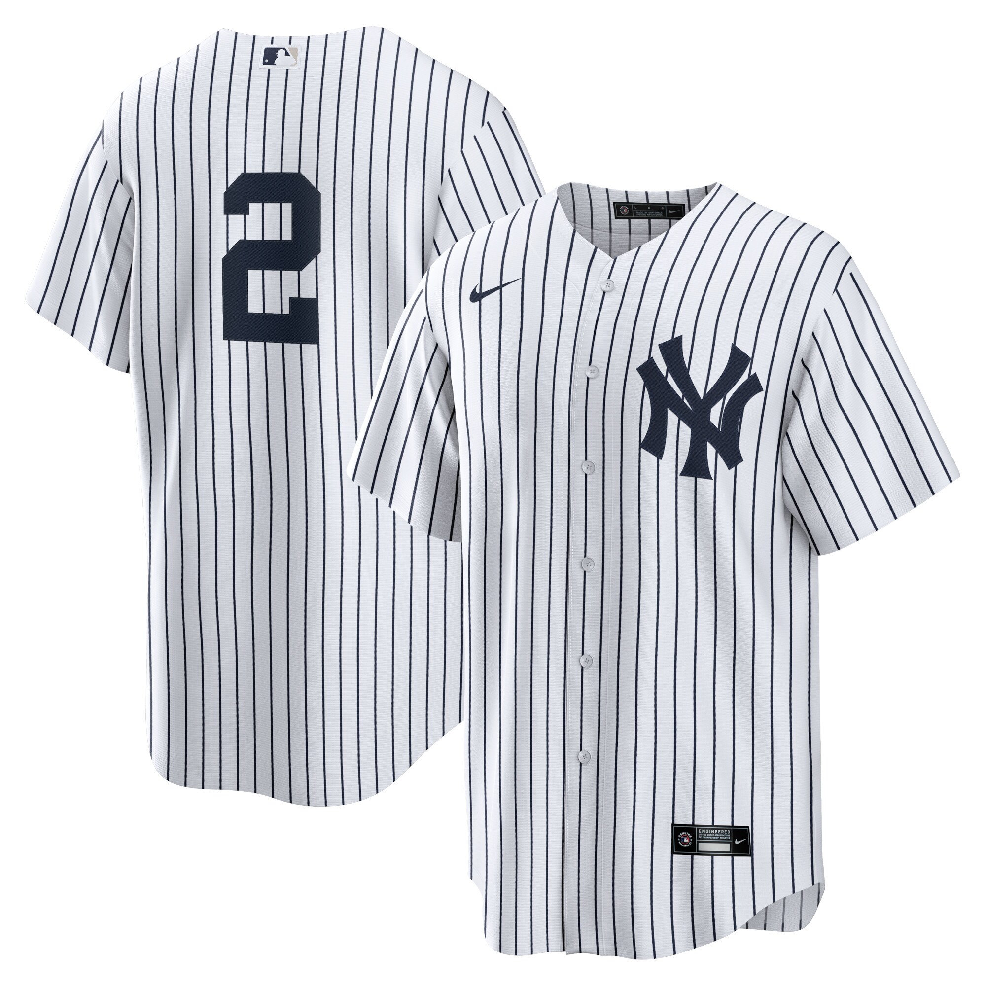 Derek Jeter New York Yankees Replica Jersey - White\/Navy