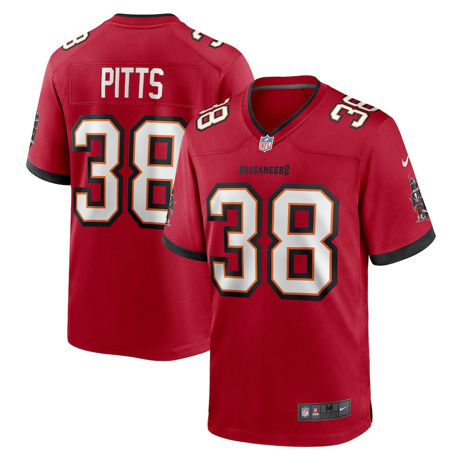 Derrek Pitts 38 Tampa Bay Buccaneers Men Game Jersey - Red
