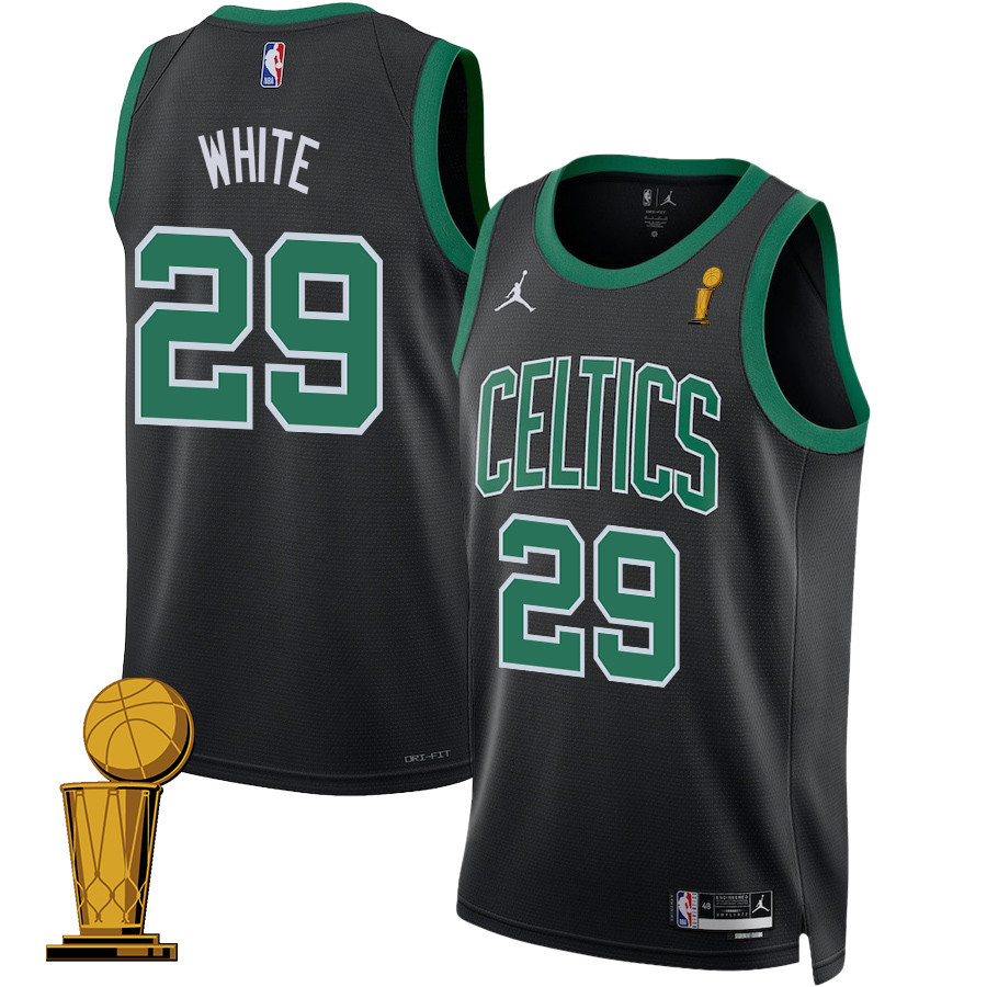 Derrick White 29 Boston Celtics 2024 FINALS CHAMPIONS Swingman Jersey - Statement Edition - Black