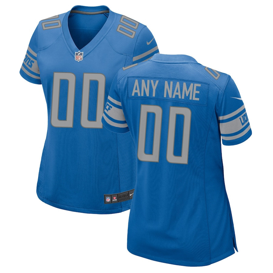 Detroit Lions Women Custom Game Jersey - Blue