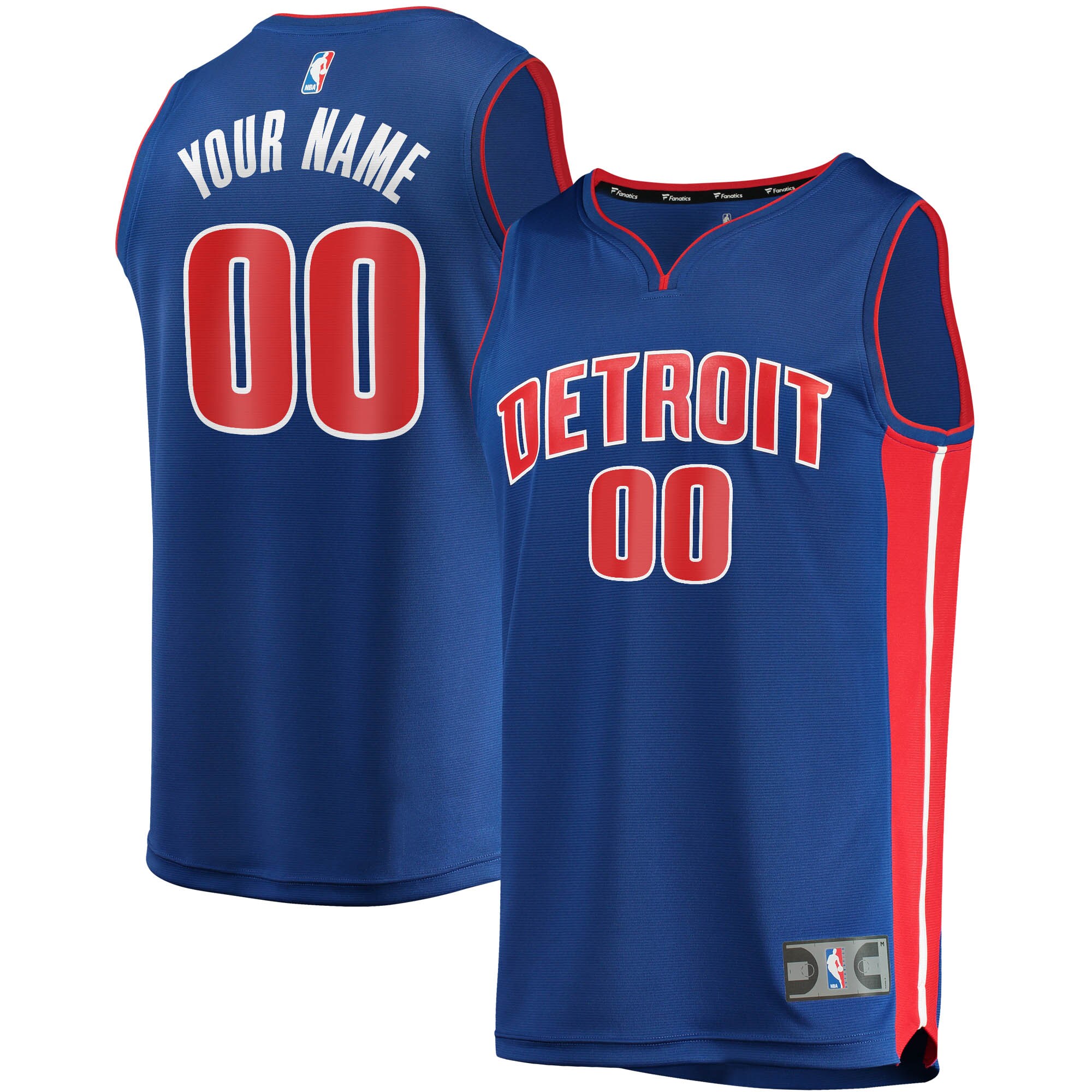Detroit Pistons Fanatics Fast Break Custom Replica Jersey Blue - Icon Edition