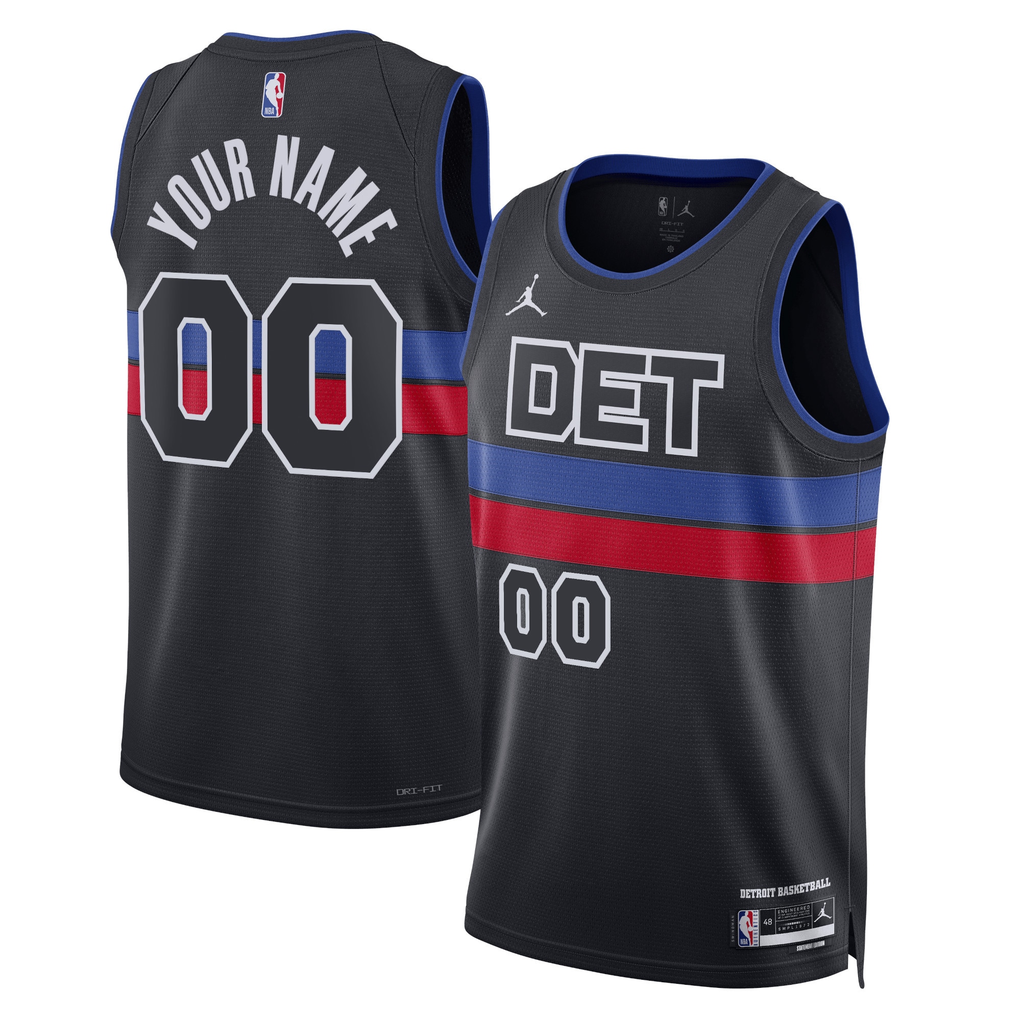 Detroit Pistons Jordan Brand Unisex 2022\/23 Swingman Custom Jersey - Statement Edition - Blue