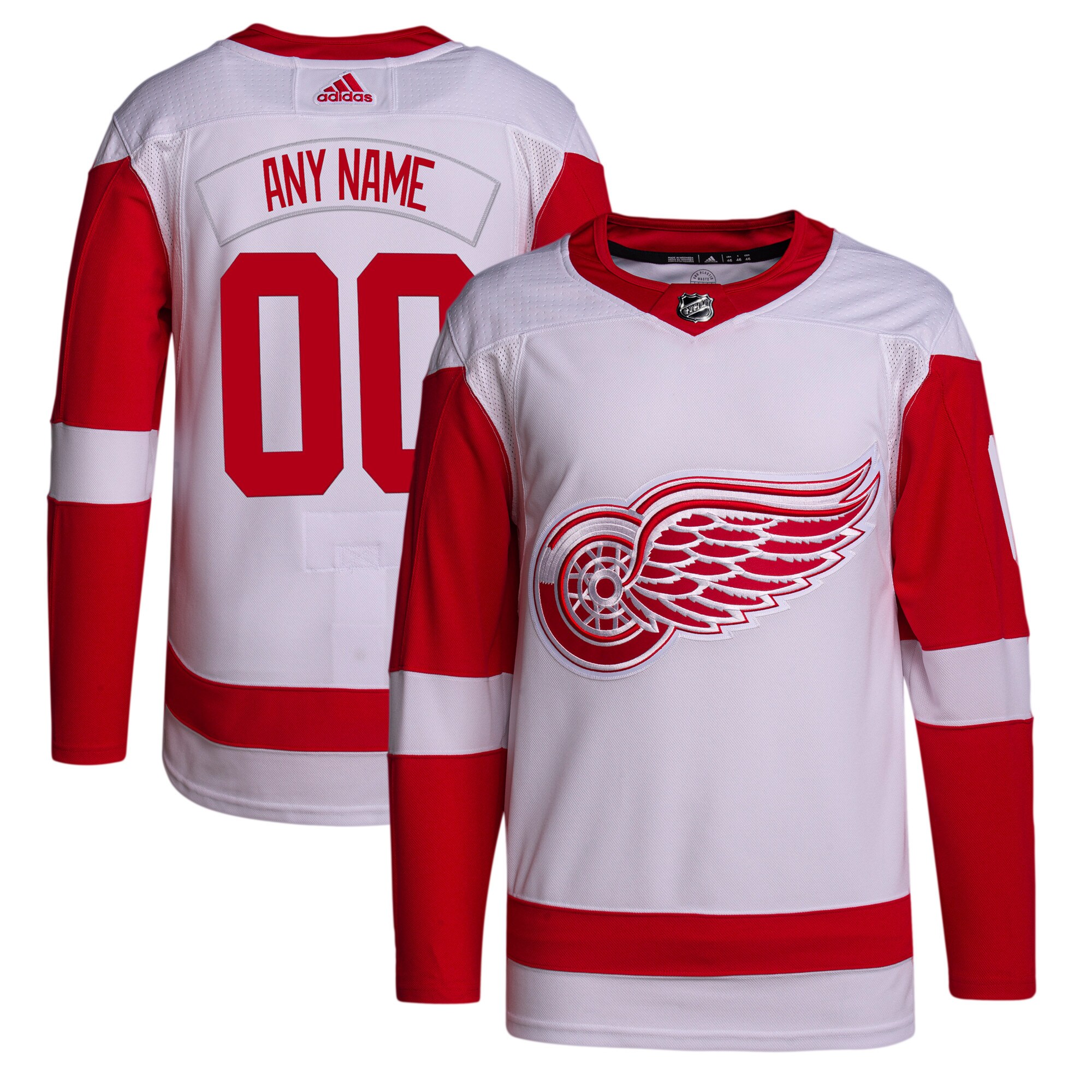 Detroit Red Wings adidas Away Primegreen Authentic Custom Jersey - White