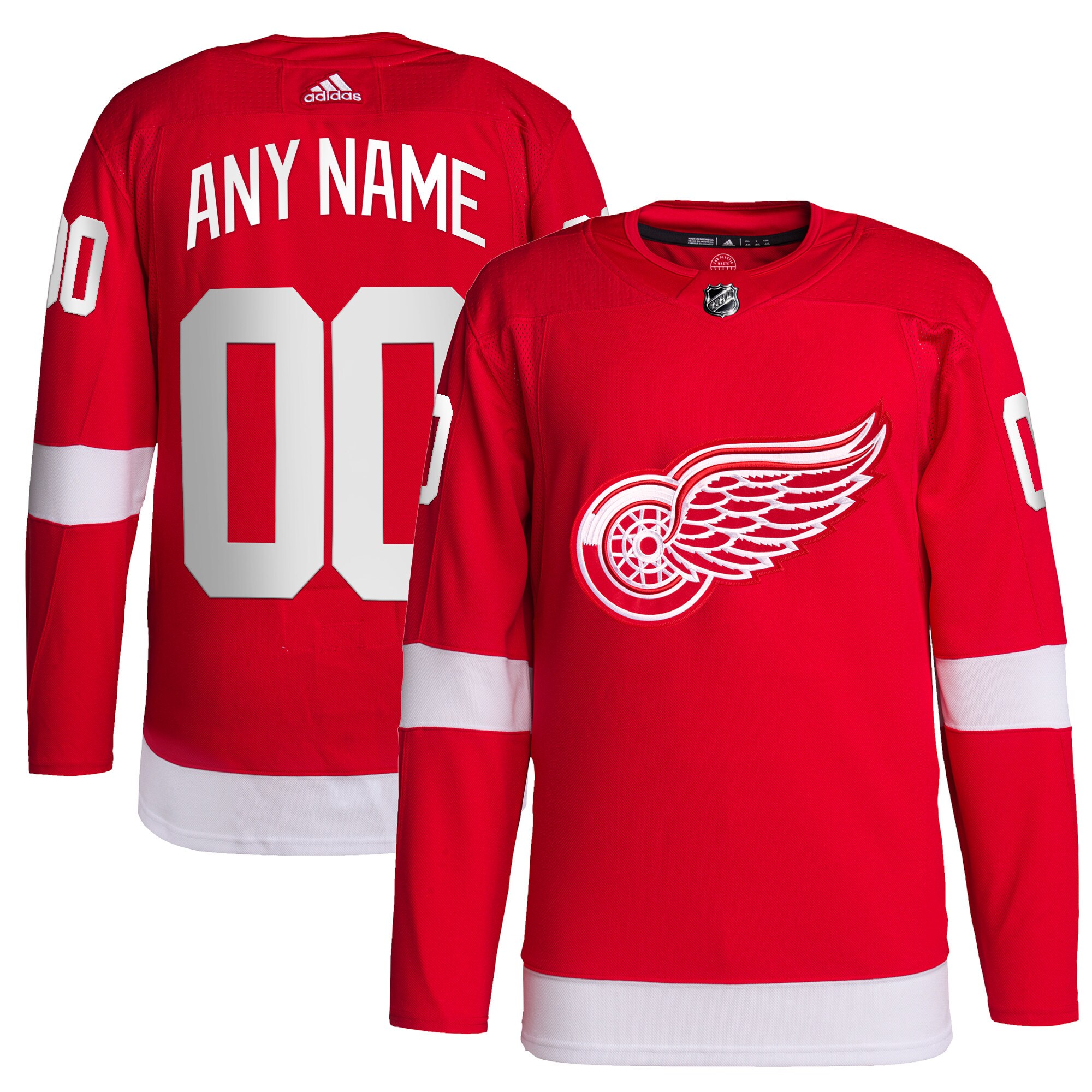 Detroit Red Wings adidas Home Primegreen Authentic Custom Jersey - Red