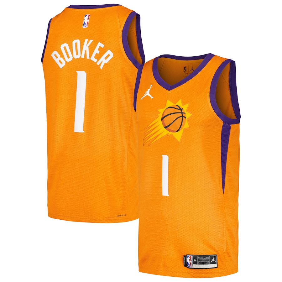Devin Booker 1 Phoenix Suns Swingman Player Jersey - Statement Edition - Orange