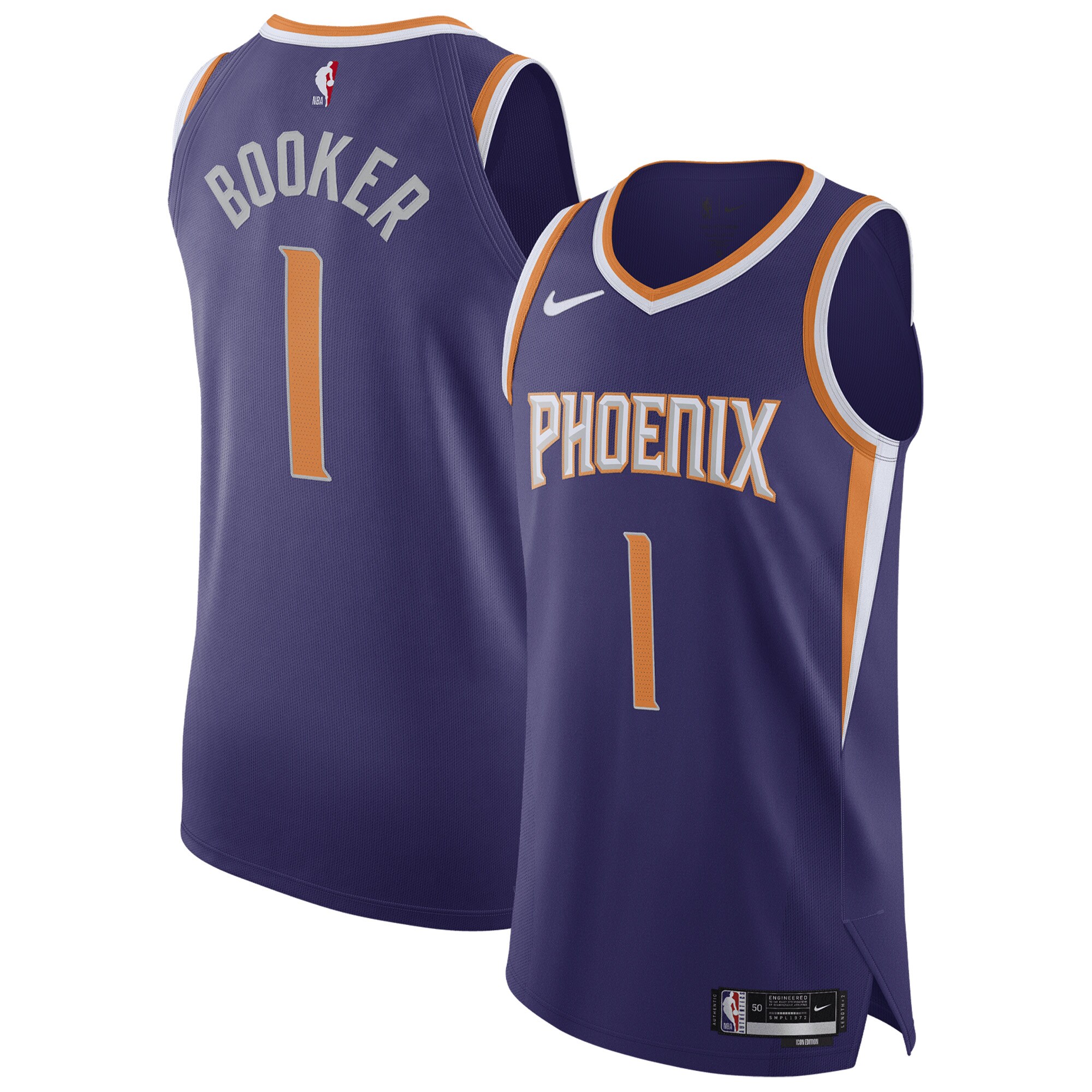 Devin Booker Phoenix Suns Authentic Jersey - Icon Edition - Purple