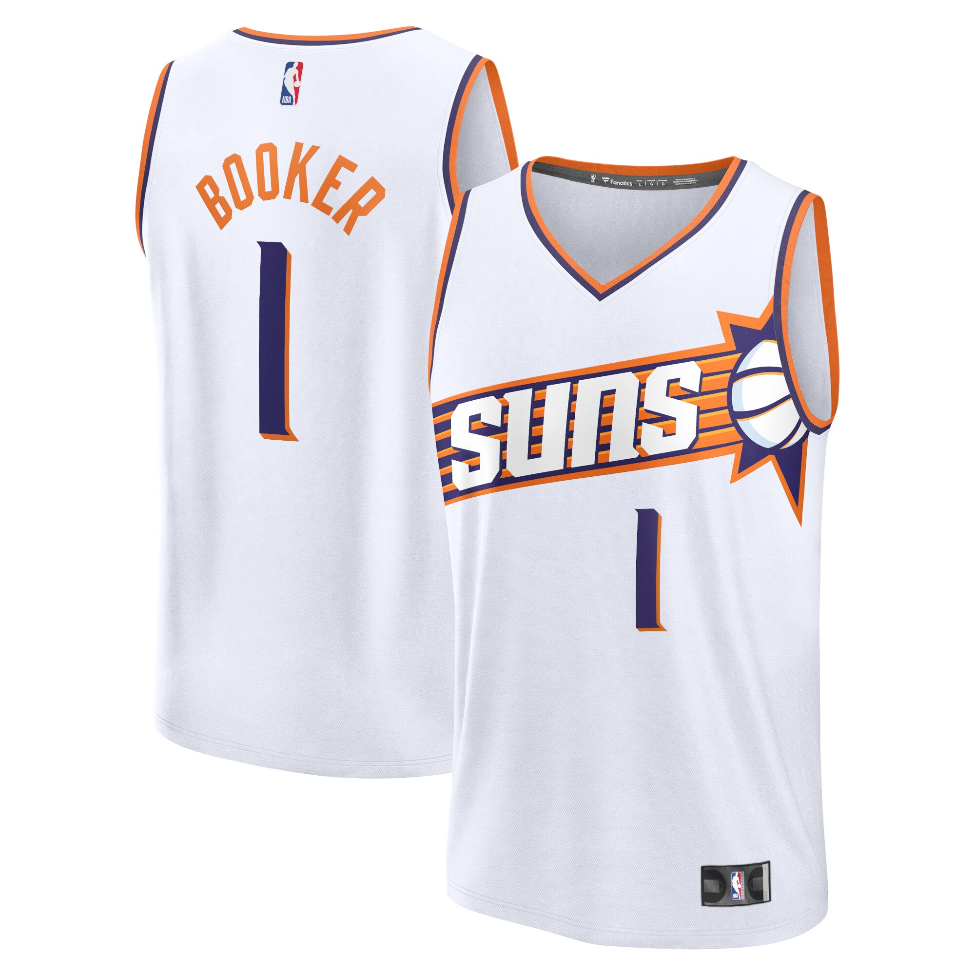 Devin Booker Phoenix Suns Fanatics Fast Break Replica Player Jersey - Association Edition - White