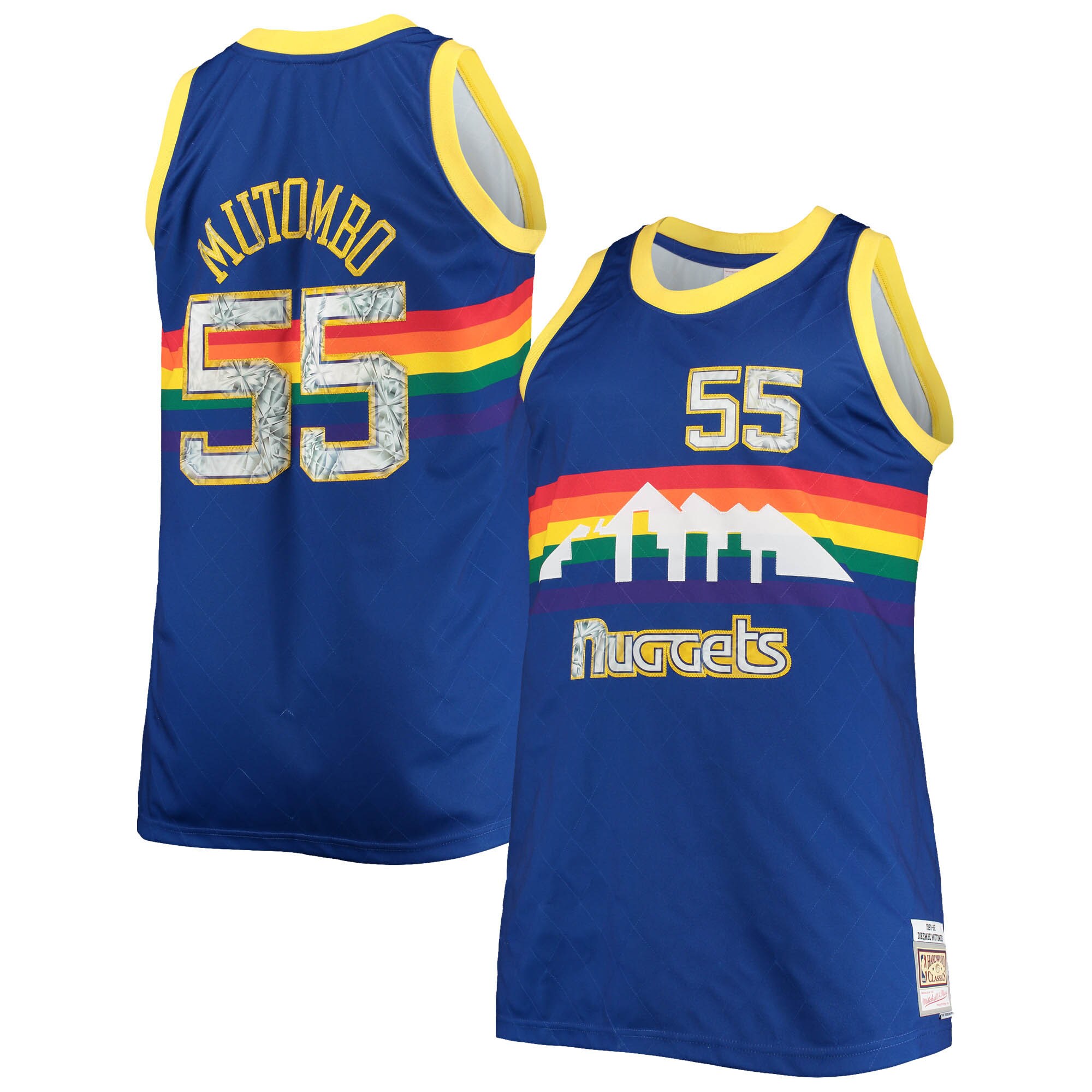 Dikembe Mutombo Denver Nuggets Mitchell & Ness Big & Tall 1991\/92 NBA 75th Anniversary Diamond Swingman Jersey - Blue