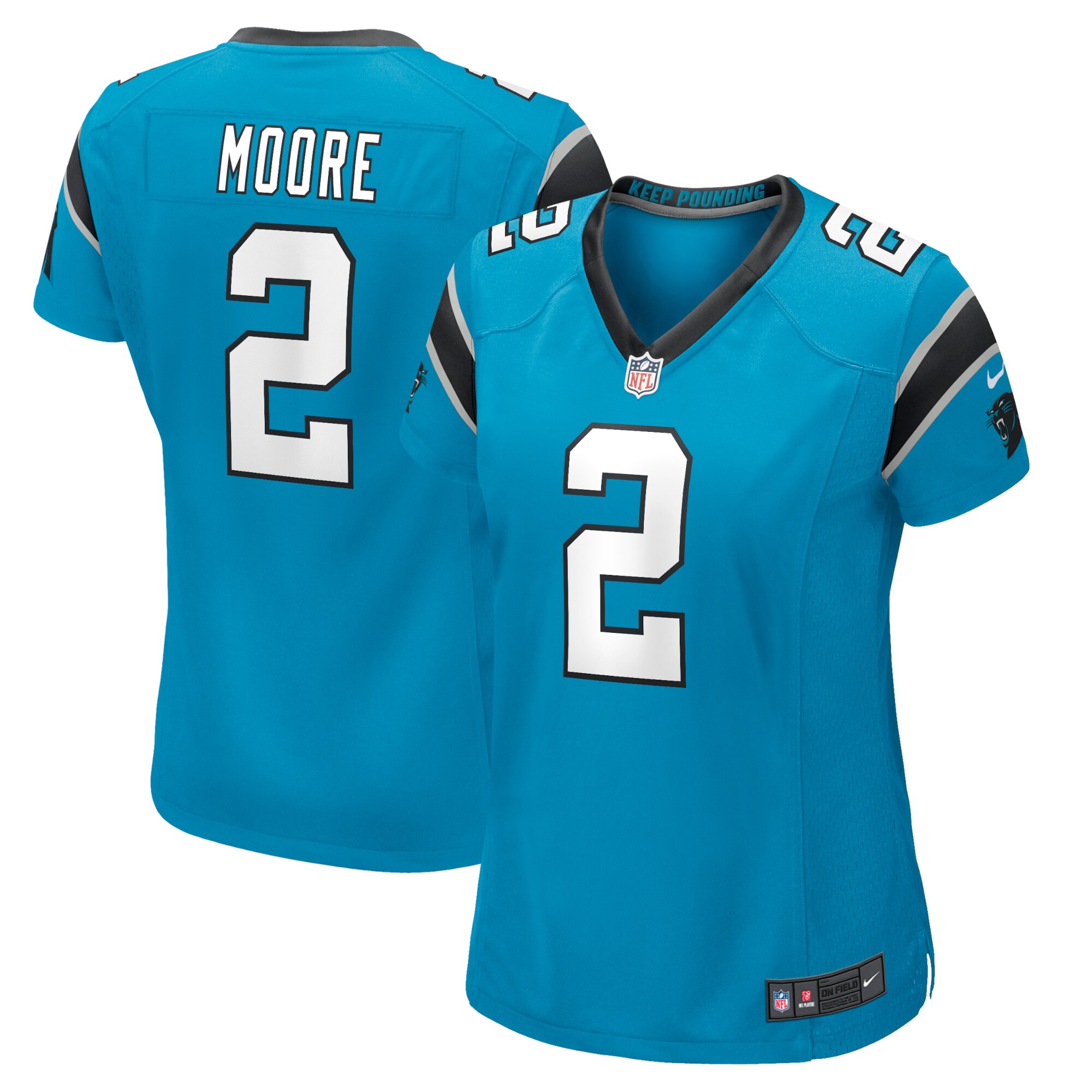 D.J. Moore Carolina Panthers Women's Game Jersey - Blue