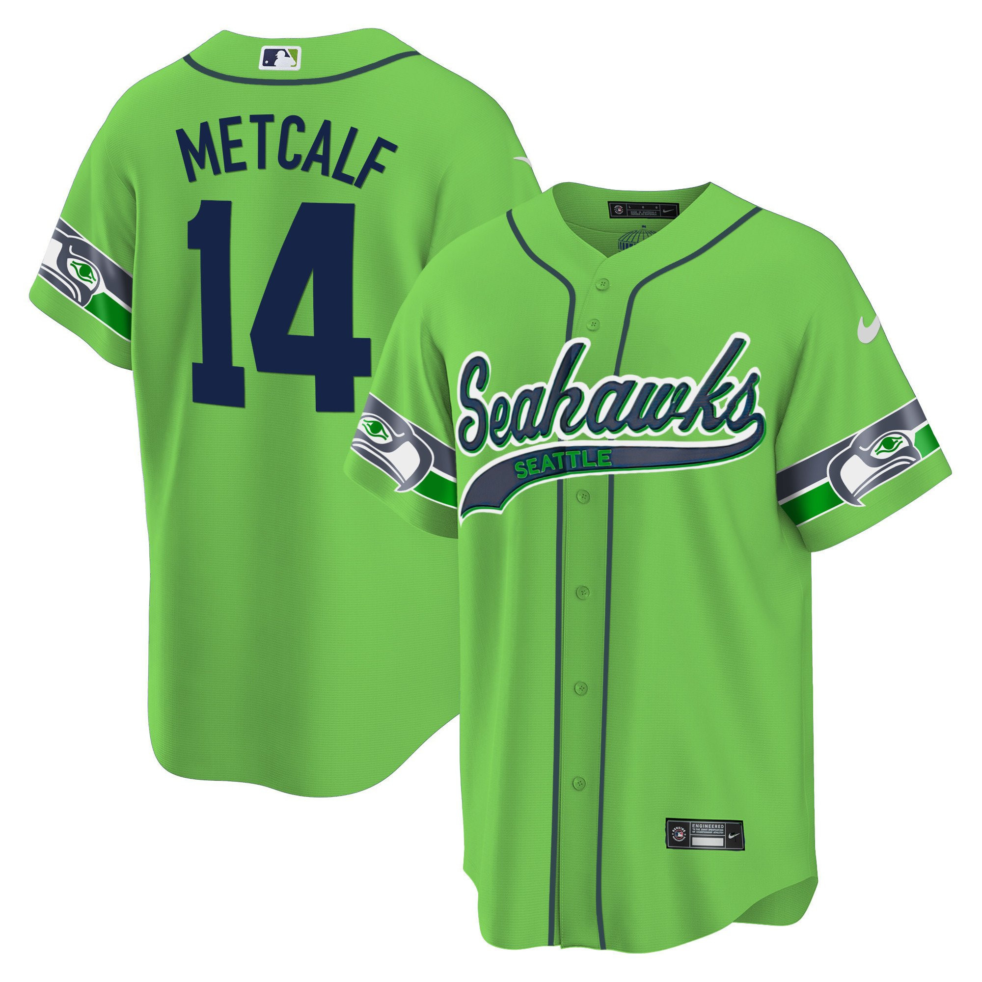 DK Metcalf 14 Seattle Seahawks Men Jersey - Green