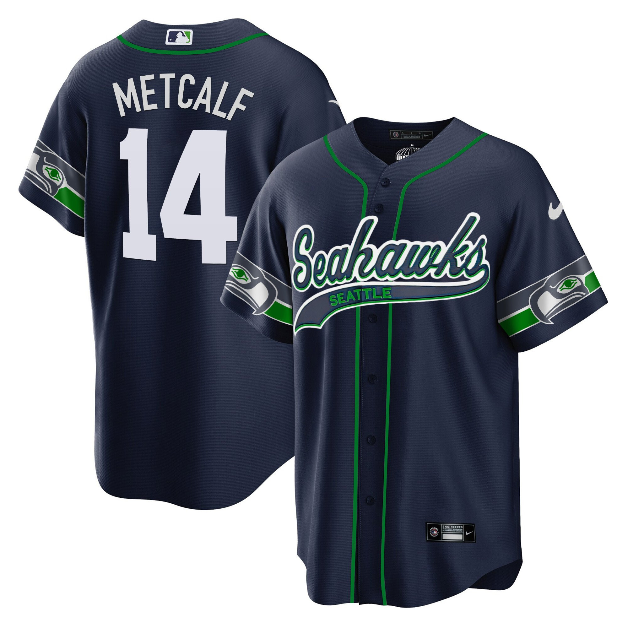 DK Metcalf 14 Seattle Seahawks Men Jersey - Navy