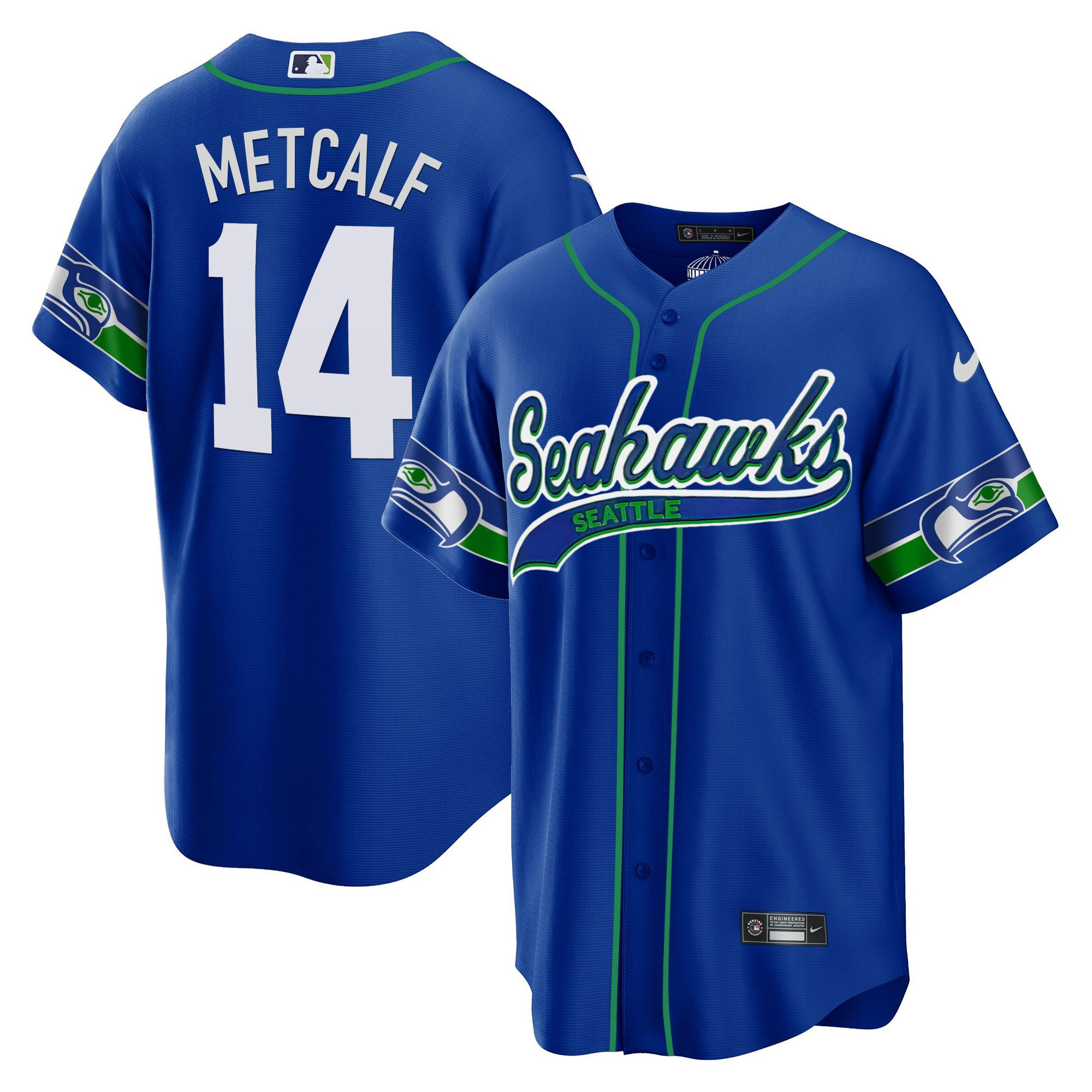 DK Metcalf 14 Seattle Seahawks Throwback Men Jersey - Royal