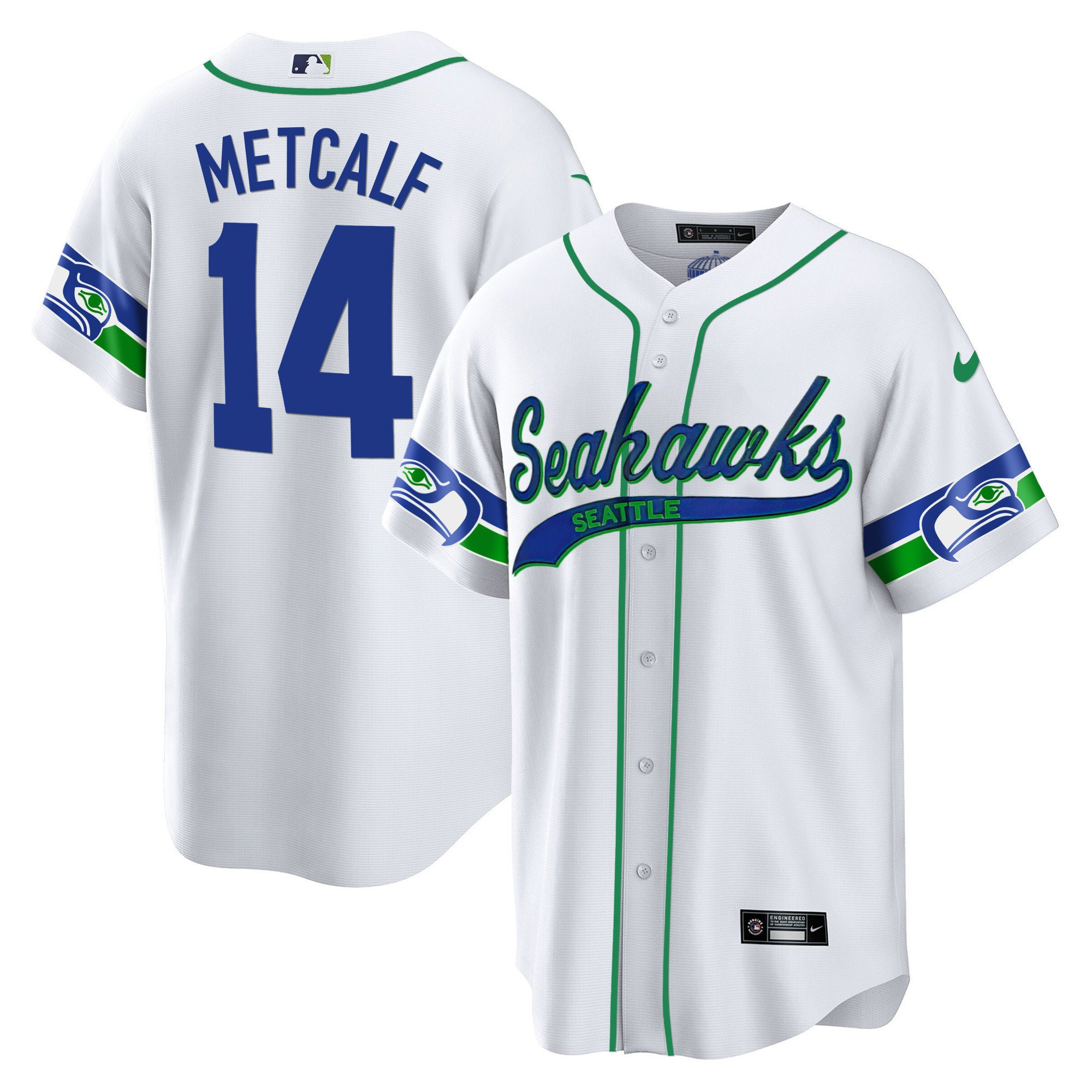 DK Metcalf 14 Seattle Seahawks Throwback Men Jersey - Royal