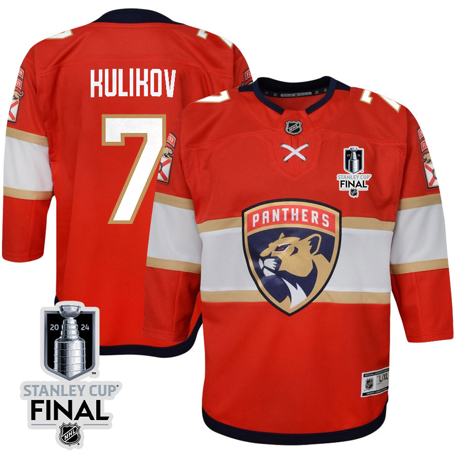 Dmitry Kulikov 7 Florida Panthers 2024 STANLEY CUP Final Youth Home Breakaway Jersey - Red