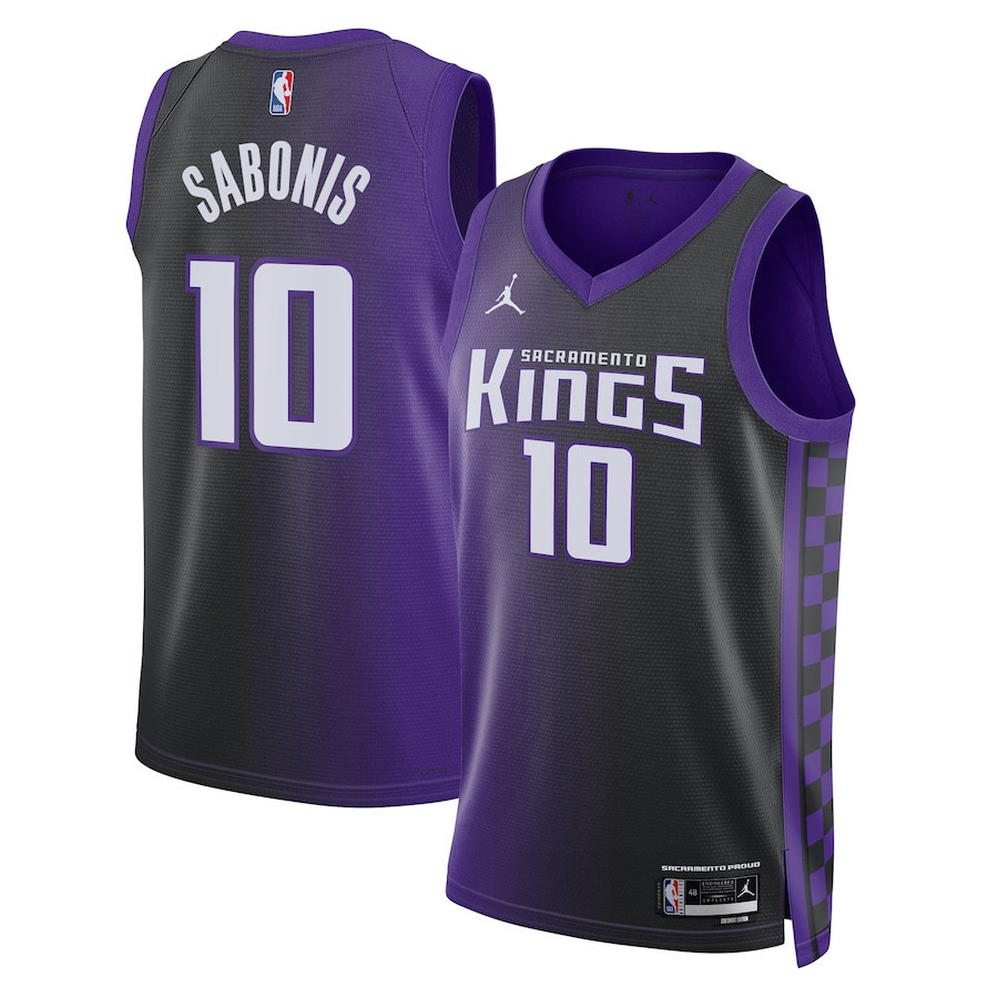 Domantas Sabonis 10 Sacramento Kings Unisex Swingman Jersey - Statement Edition - Purple/Black