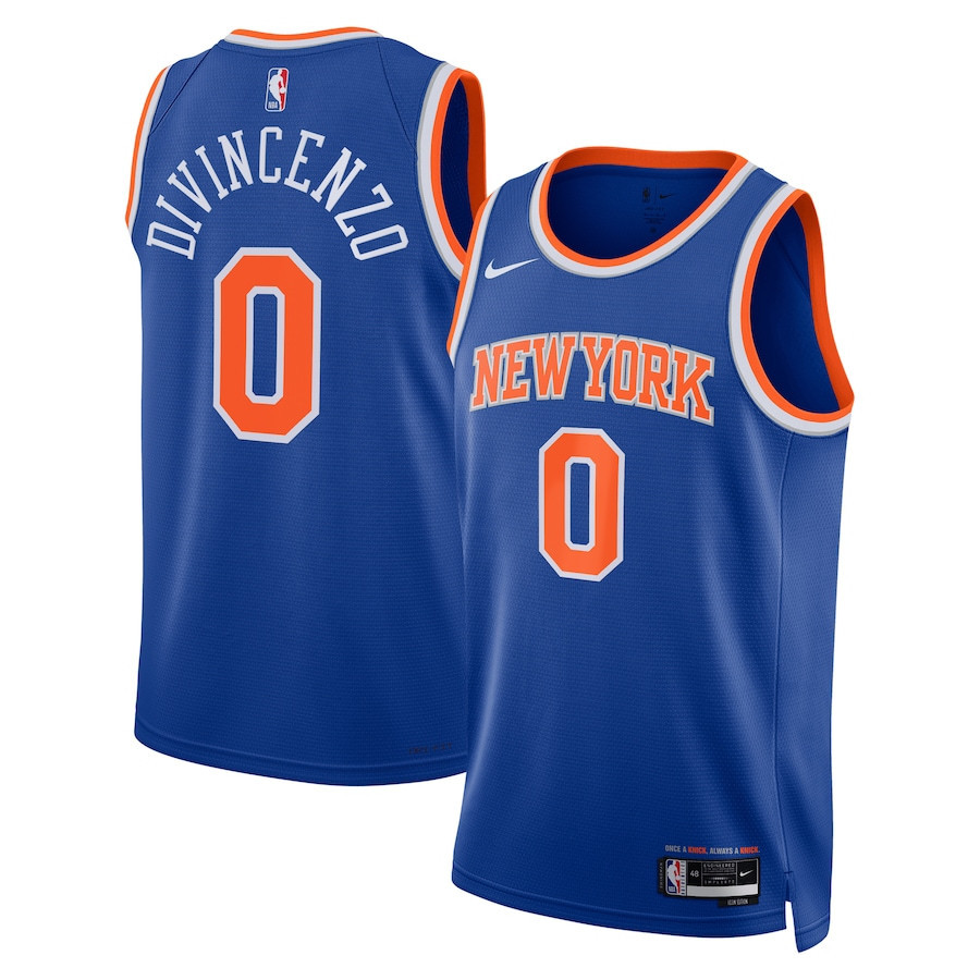 Donte DiVincenzo 0 New York Knicks Unisex Swingman Jersey - Icon Edition - Blue