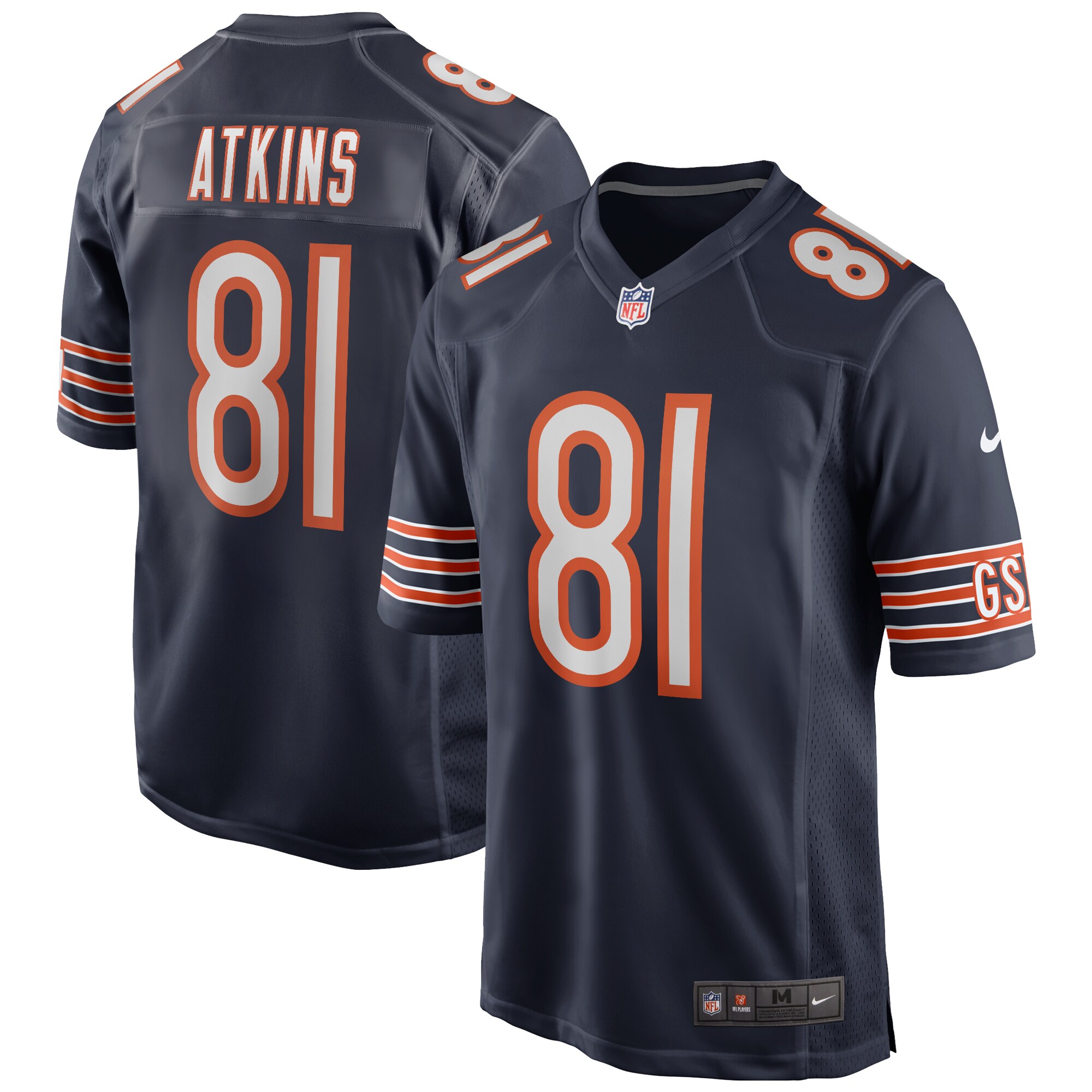 Doug Atkins Chicago Bears Game Retired Player Jersey - Navy