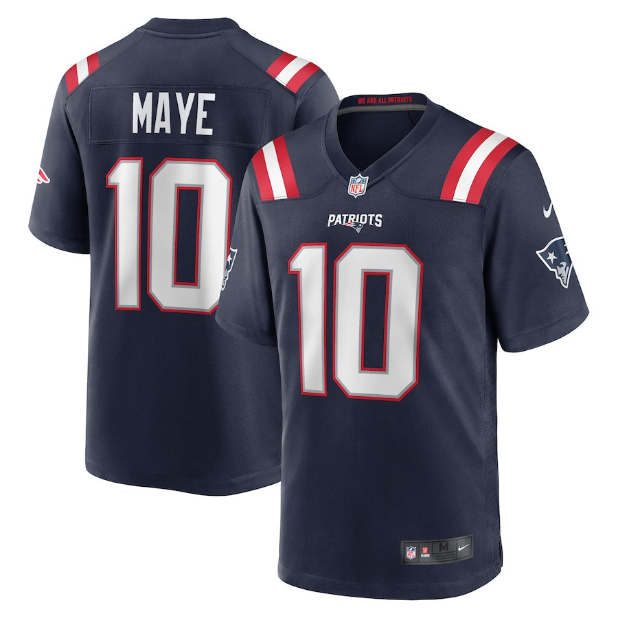 Drake Maye 10 New England Patriots 2024 NFL Draft First Round Pick Player Game Jersey - Navy