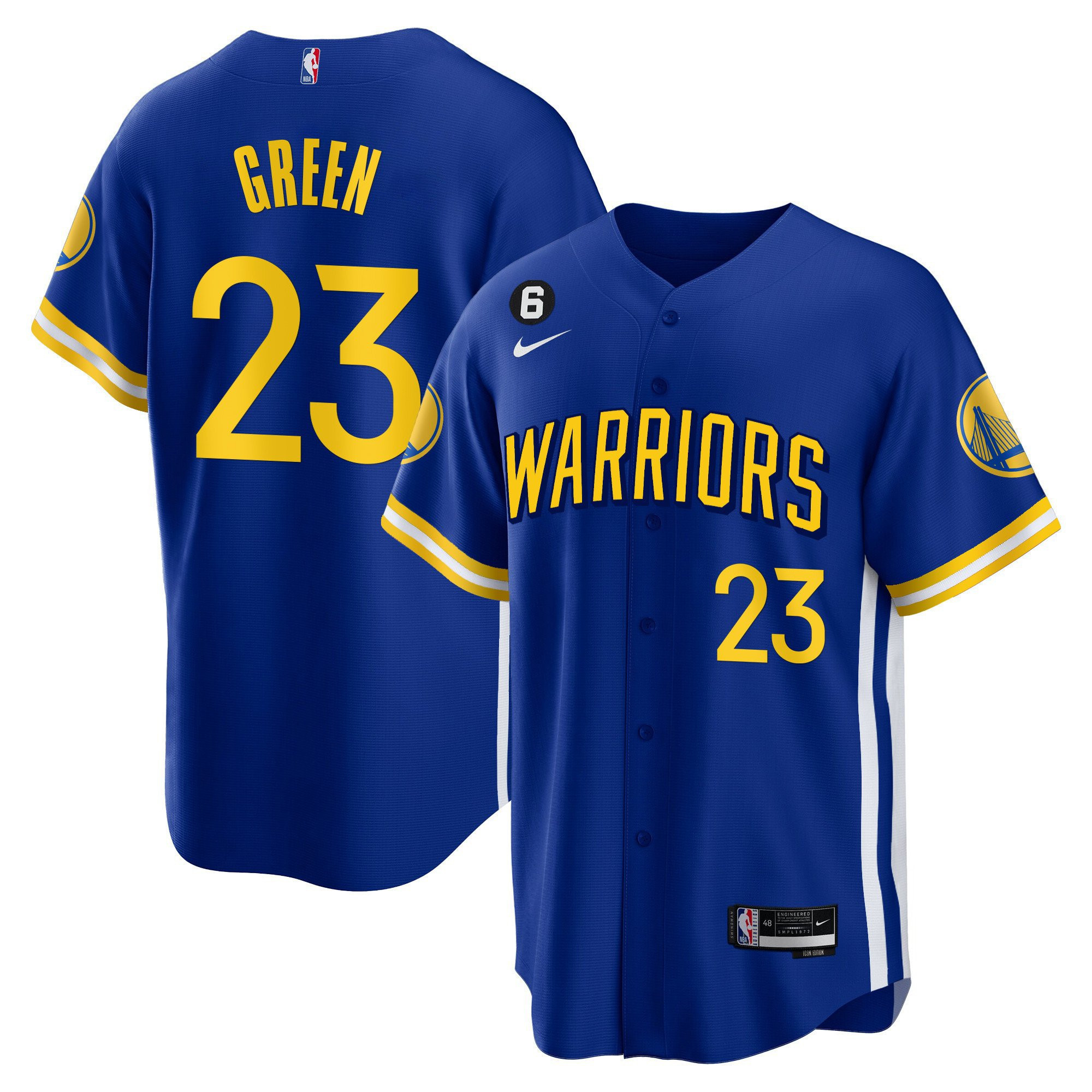 Draymond Green 23 Golden State Warriors Baseball Men Jersey - Royal