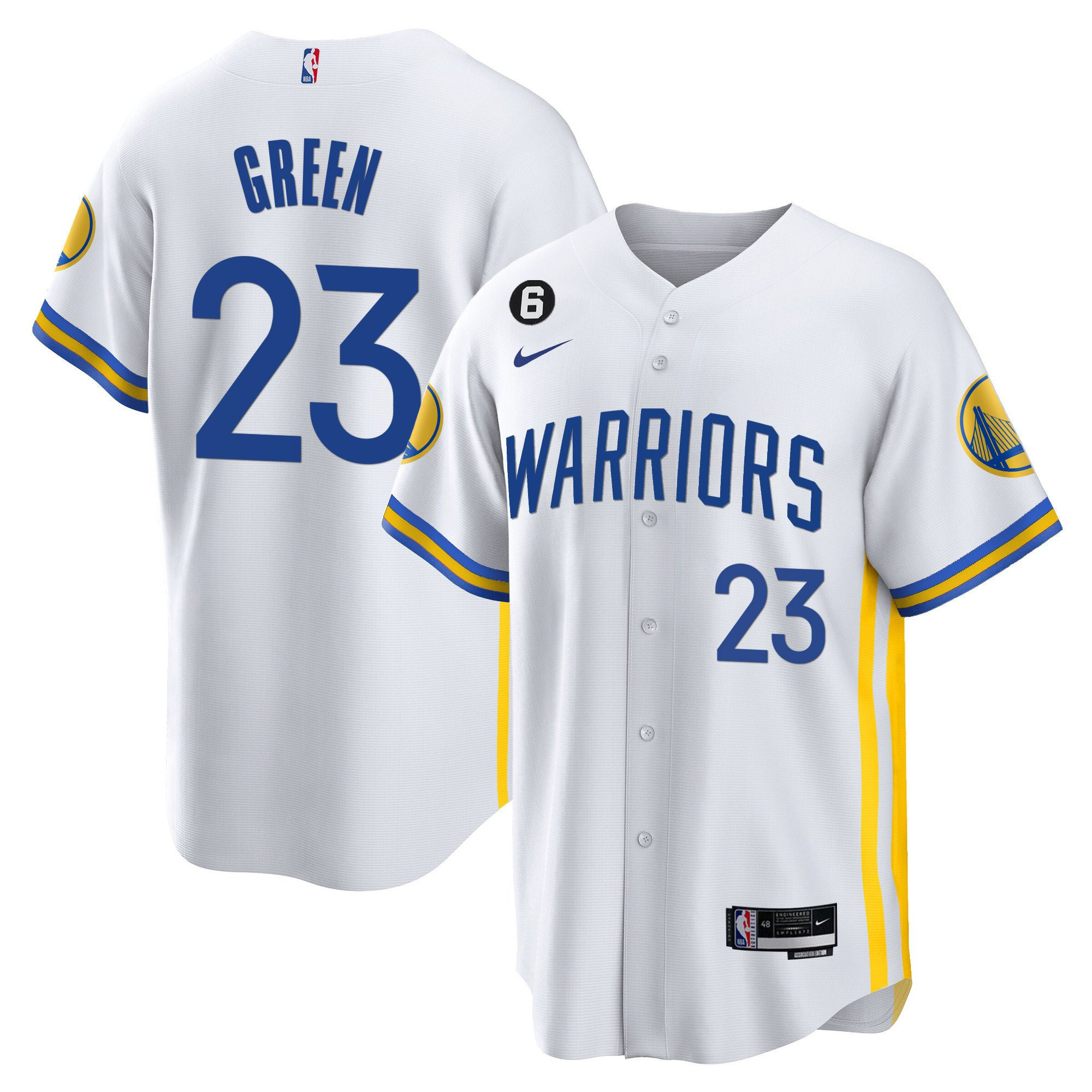 Draymond Green 23 Golden State Warriors Baseball Men Jersey - White