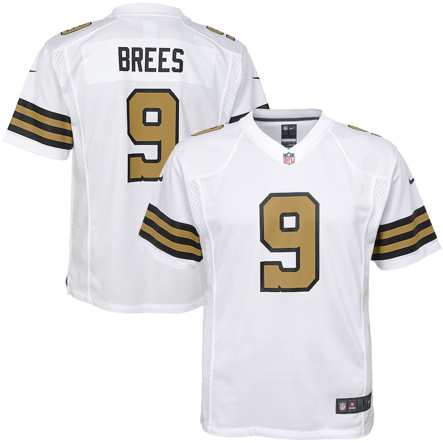 Drew Brees 9 New Orleans Saints YOUTH Color Rush Game Jersey - White