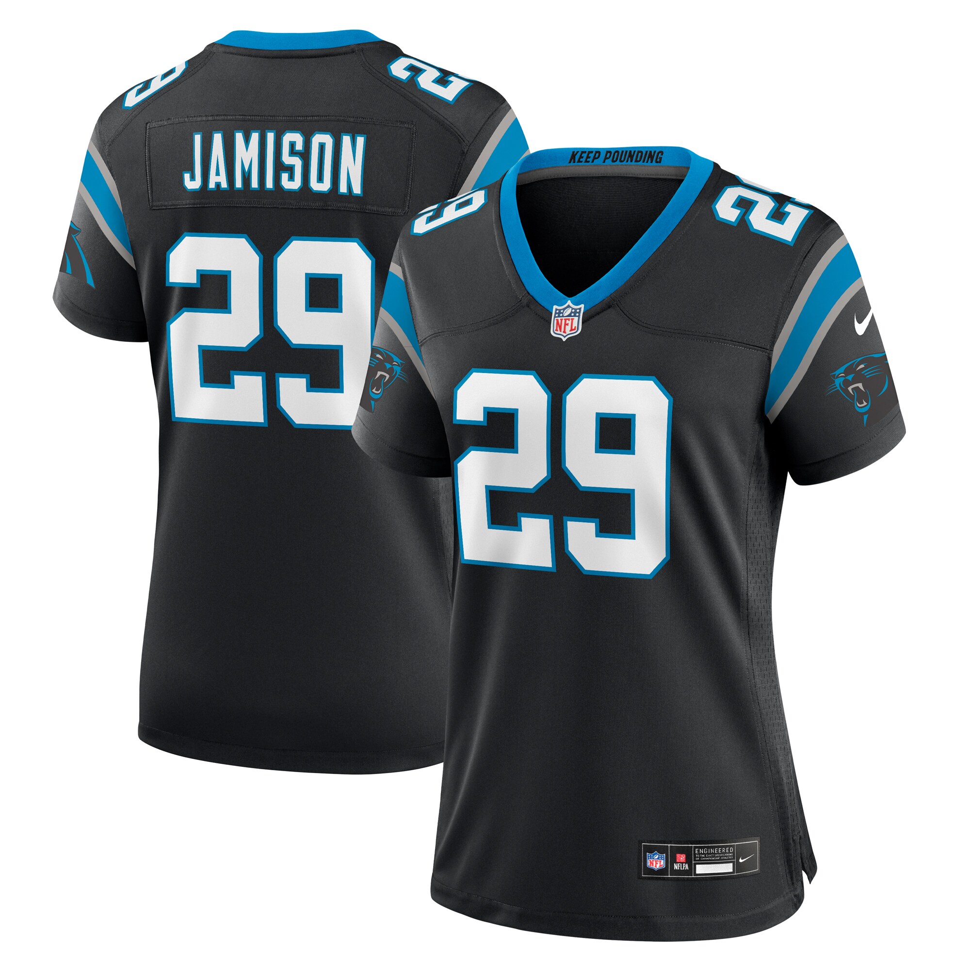 D'Shawn Jamison Carolina Panthers Women's Team Game Jersey - Black