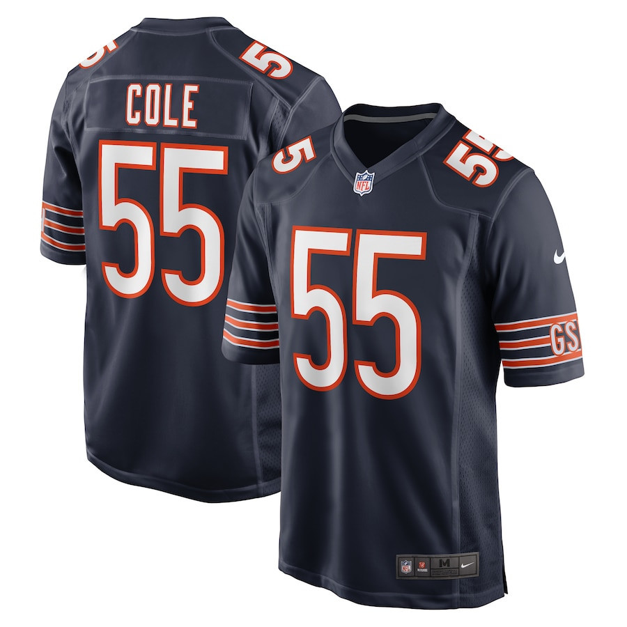 Dylan Cole 55 Chicago Bears Men Game Jersey - Navy