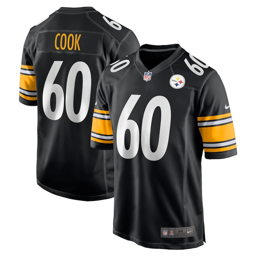 Dylan Cook 60 Pittsburgh Steelers Men Game Jersey - Black