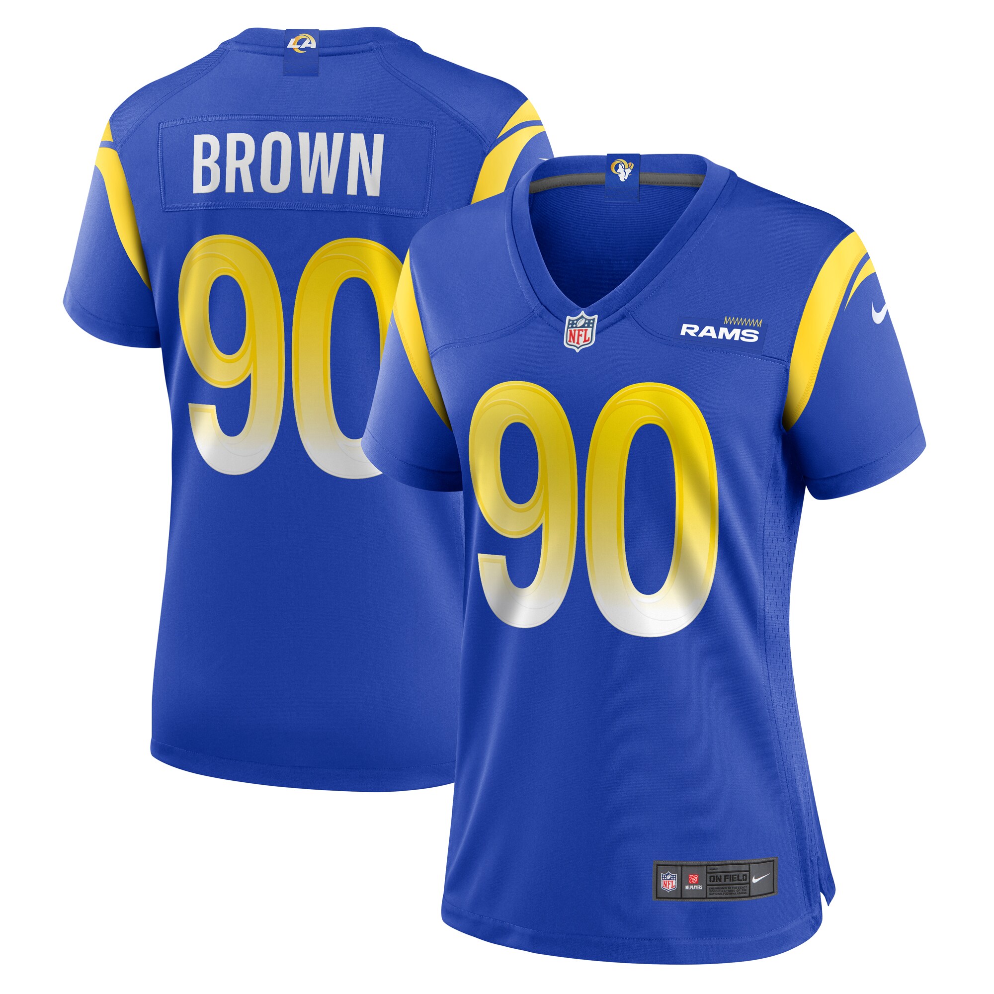Earnest Brown IV Los Angeles Rams Women's Team Game Jersey - Royal