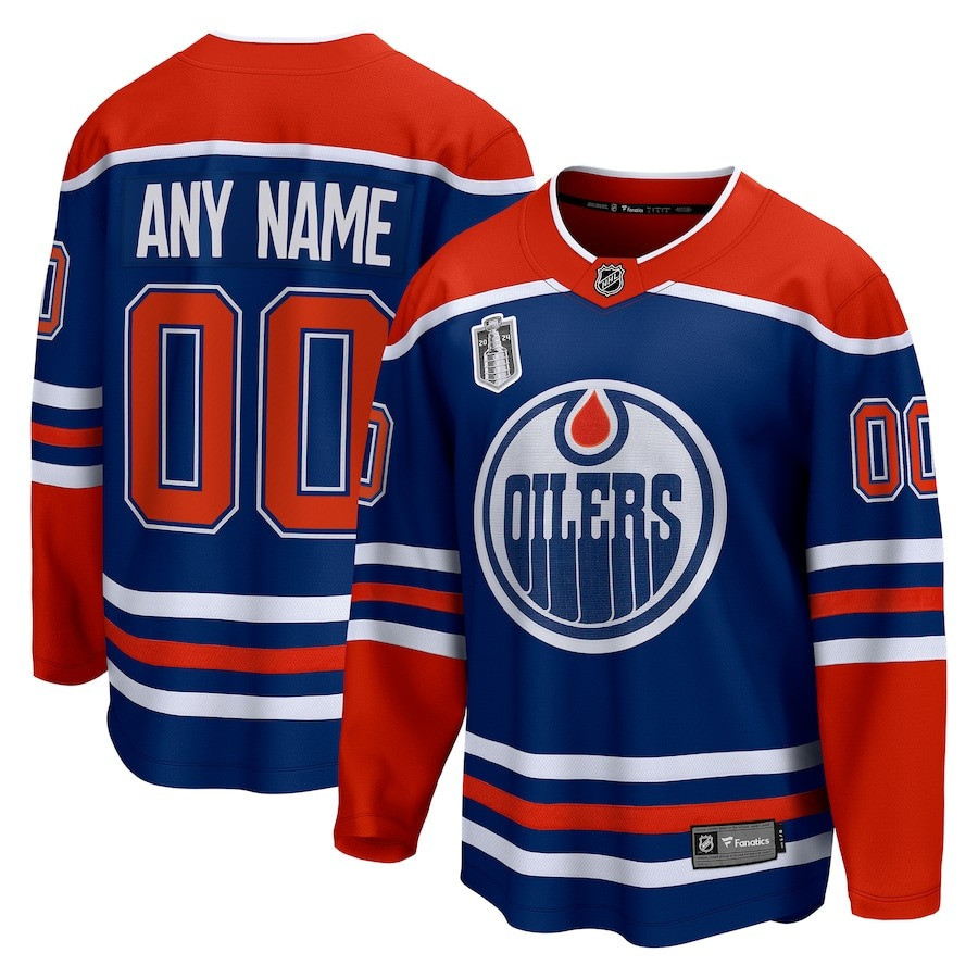 Edmonton Oilers 2024 Stanley Cup Final Home Breakaway Custom Name Jersey - Royal