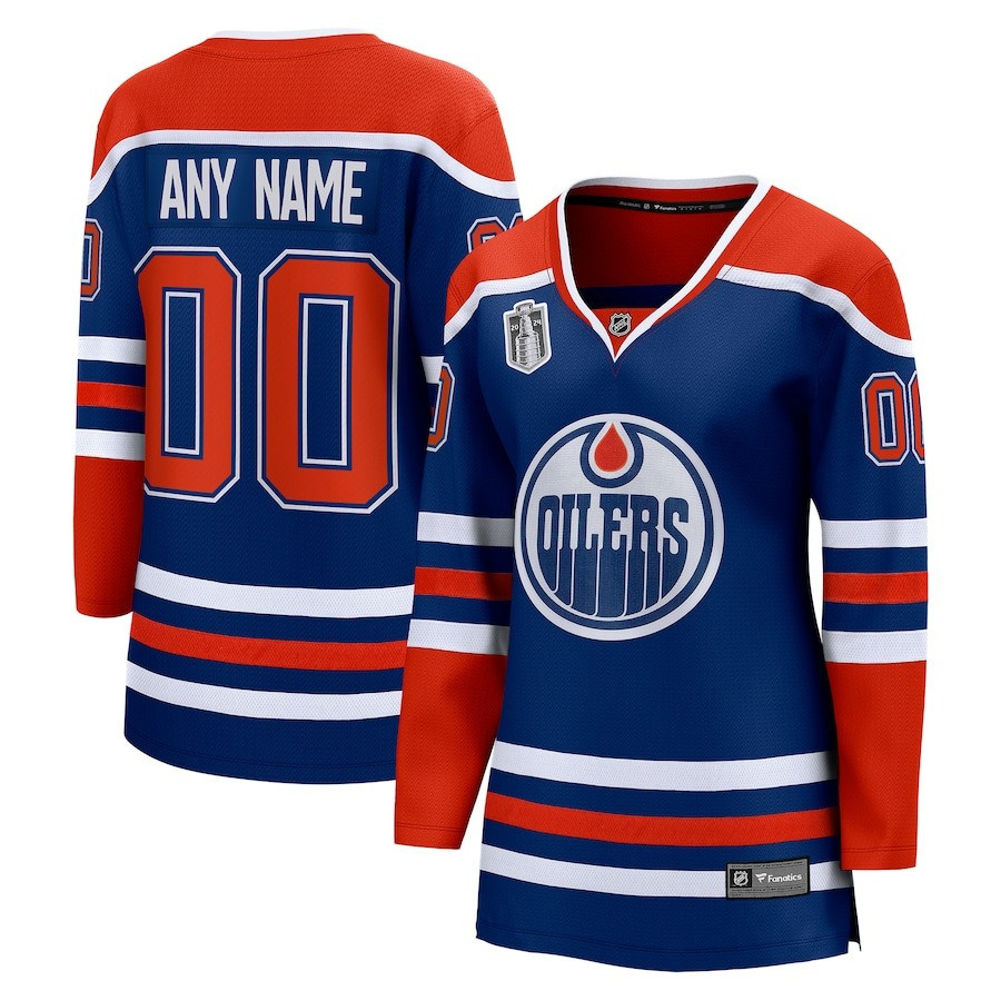 Edmonton Oilers 2024 Stanley Cup Final Home Breakaway Custom Name Jersey - Royal, Women
