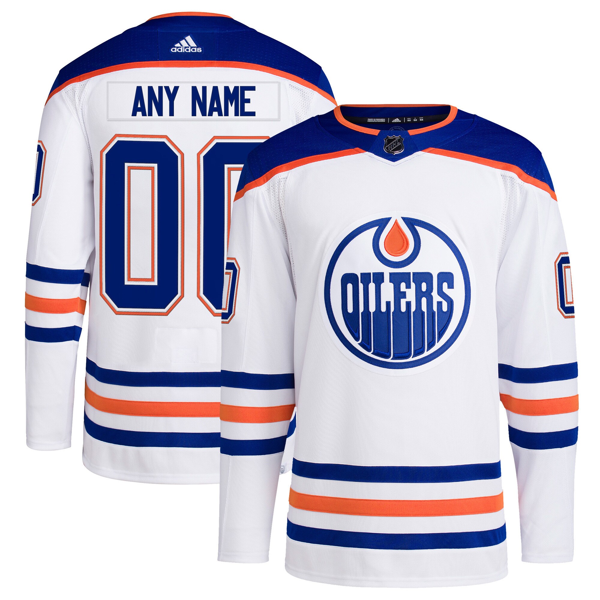 Edmonton Oilers adidas Away Primegreen Authentic Custom Jersey - White
