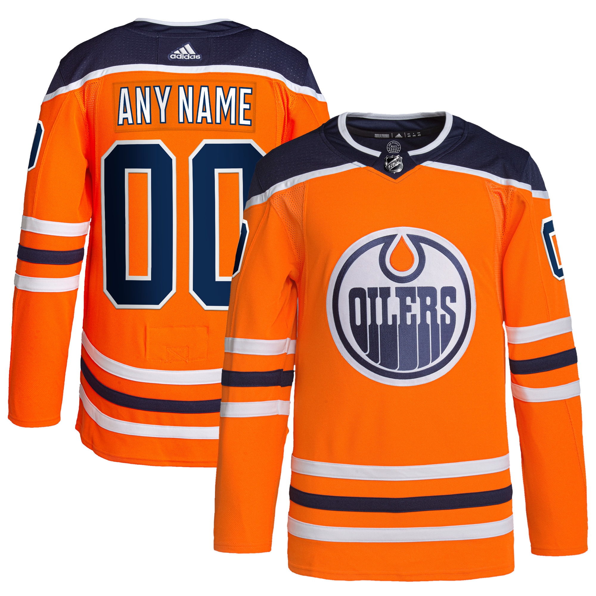 Edmonton Oilers adidas Home Primegreen Authentic Custom Jersey - Orange