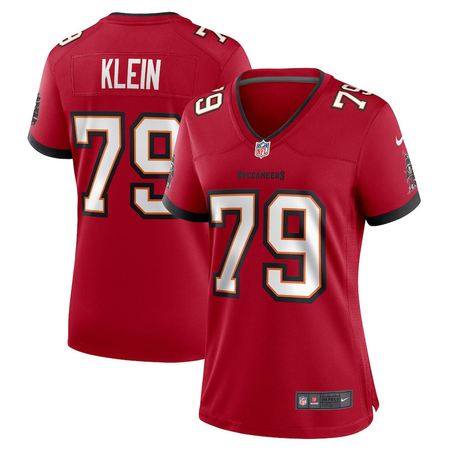 Elijah Klein 79 Tampa Bay Buccaneers Game Women Jersey - Red