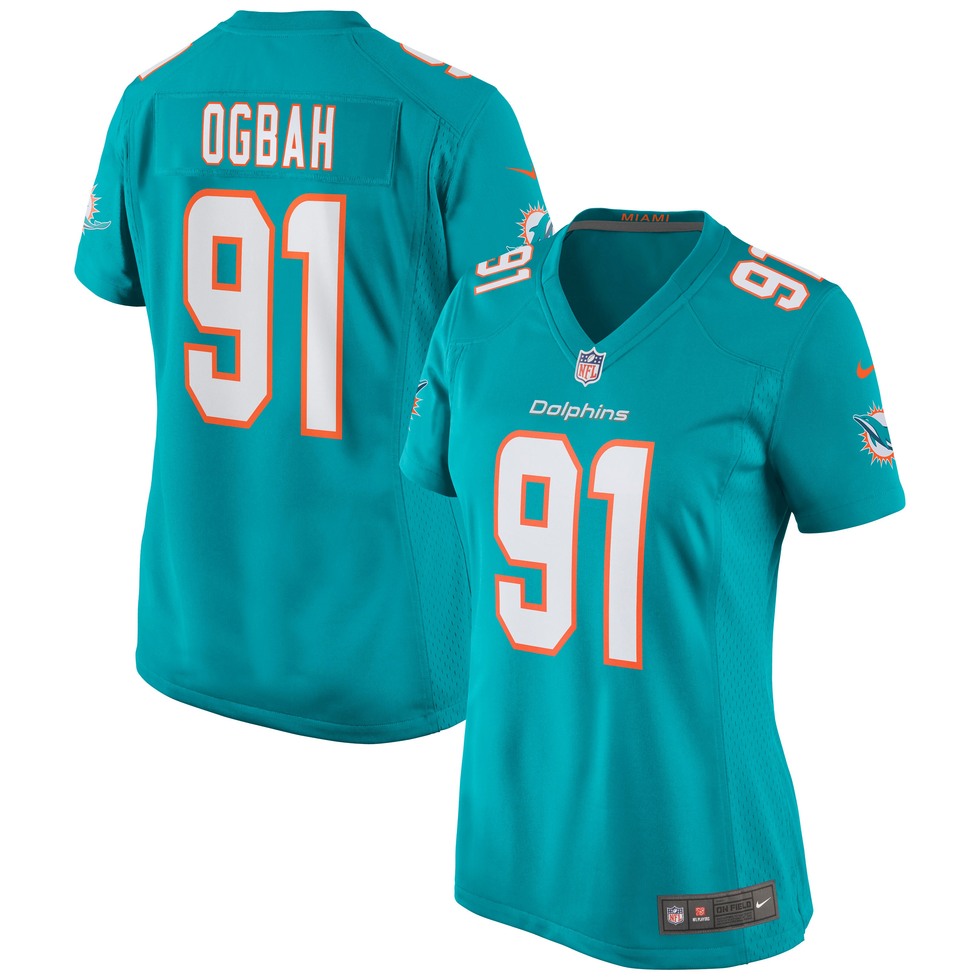 Emmanuel Ogbah Miami Dolphins Women's Game Jersey - Aqua