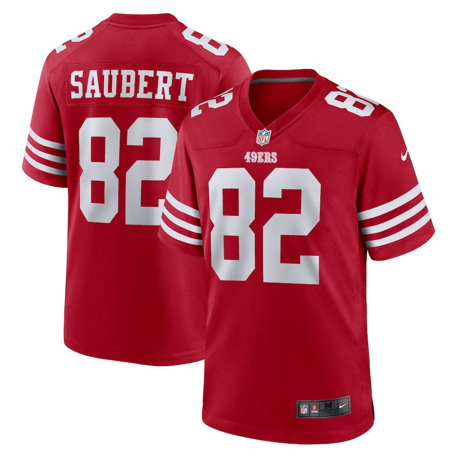 Eric Saubert 82 San Francisco 49ers Team Game Men Jersey - Scarlet